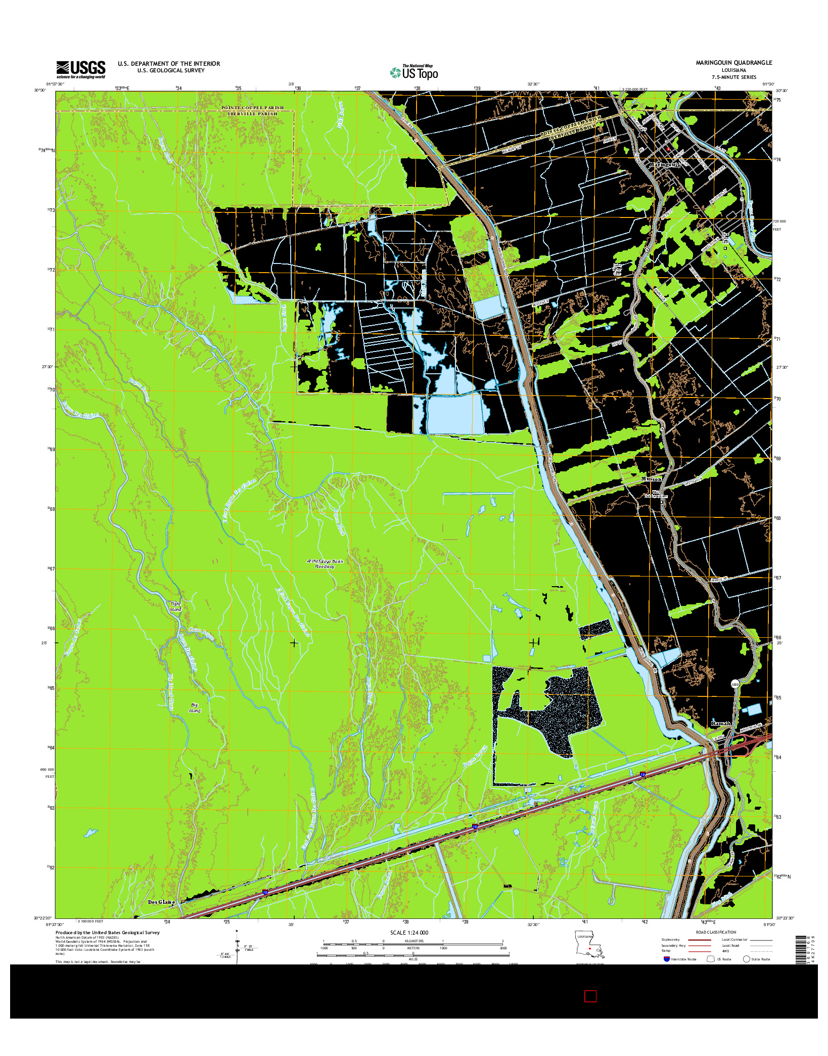 USGS US TOPO 7.5-MINUTE MAP FOR MARINGOUIN, LA 2015