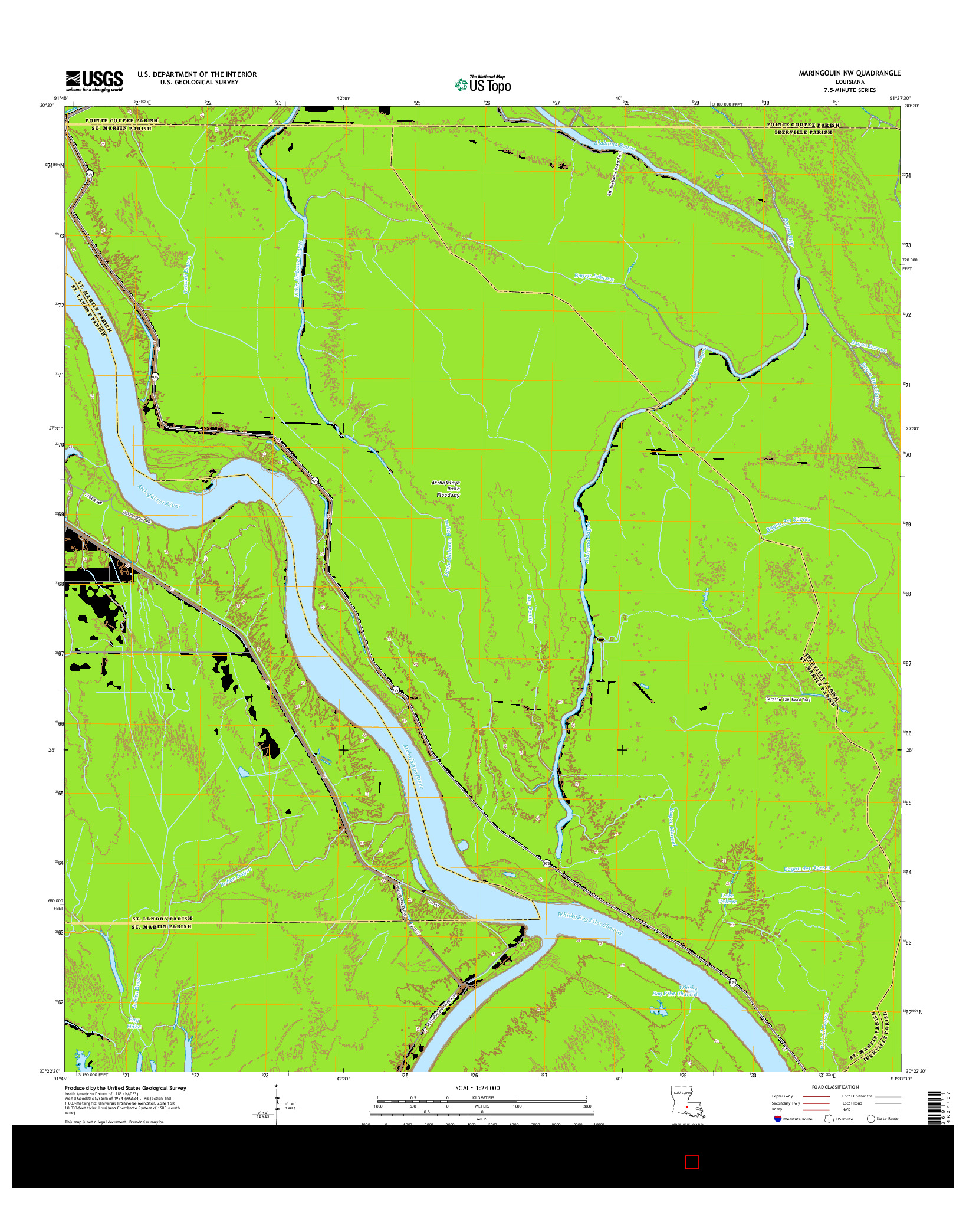 USGS US TOPO 7.5-MINUTE MAP FOR MARINGOUIN NW, LA 2015