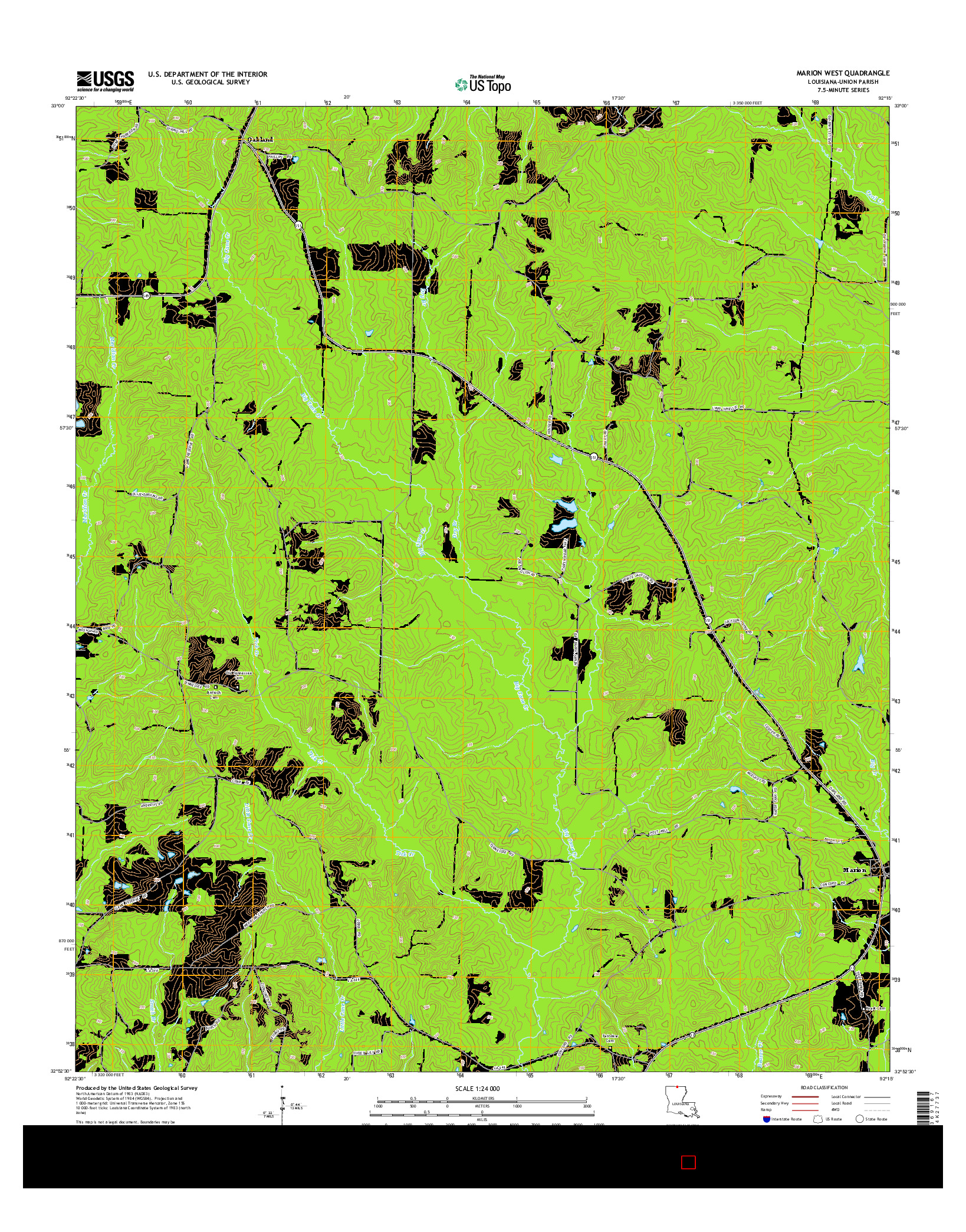 USGS US TOPO 7.5-MINUTE MAP FOR MARION WEST, LA 2015