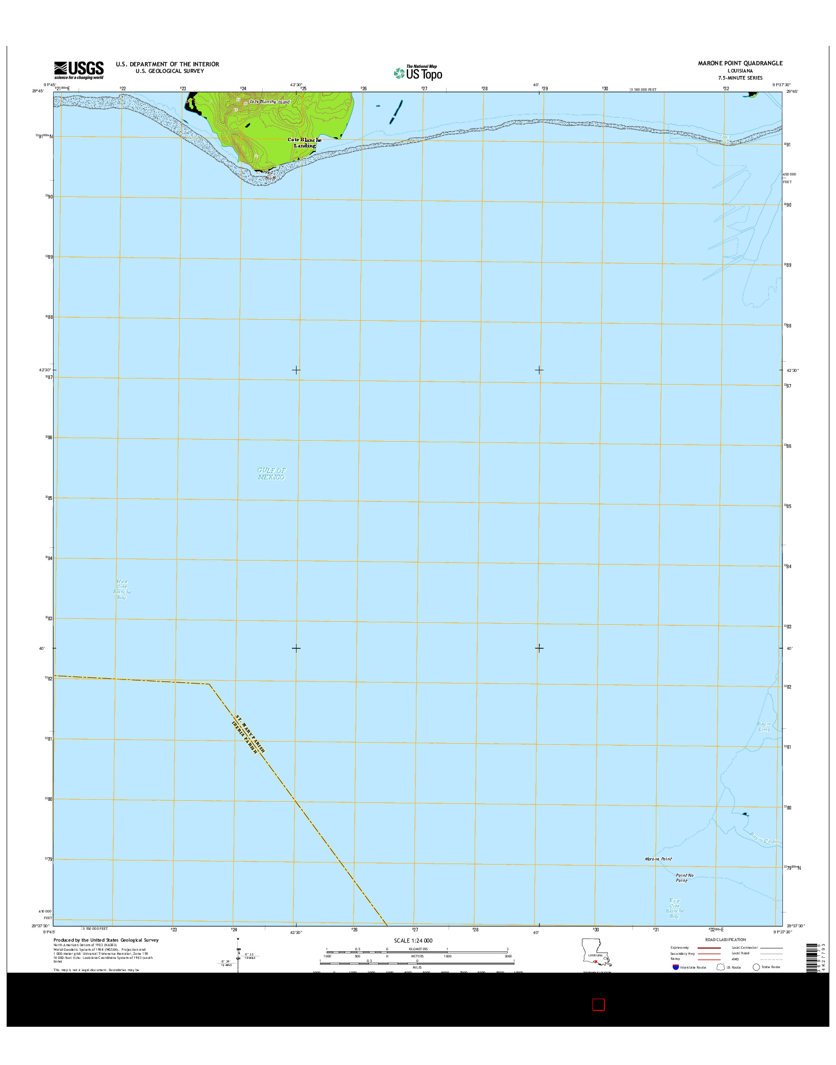 USGS US TOPO 7.5-MINUTE MAP FOR MARONE POINT, LA 2015