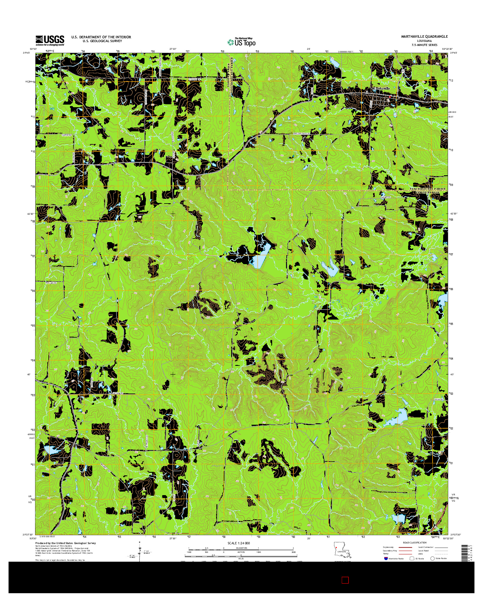 USGS US TOPO 7.5-MINUTE MAP FOR MARTHAVILLE, LA 2015