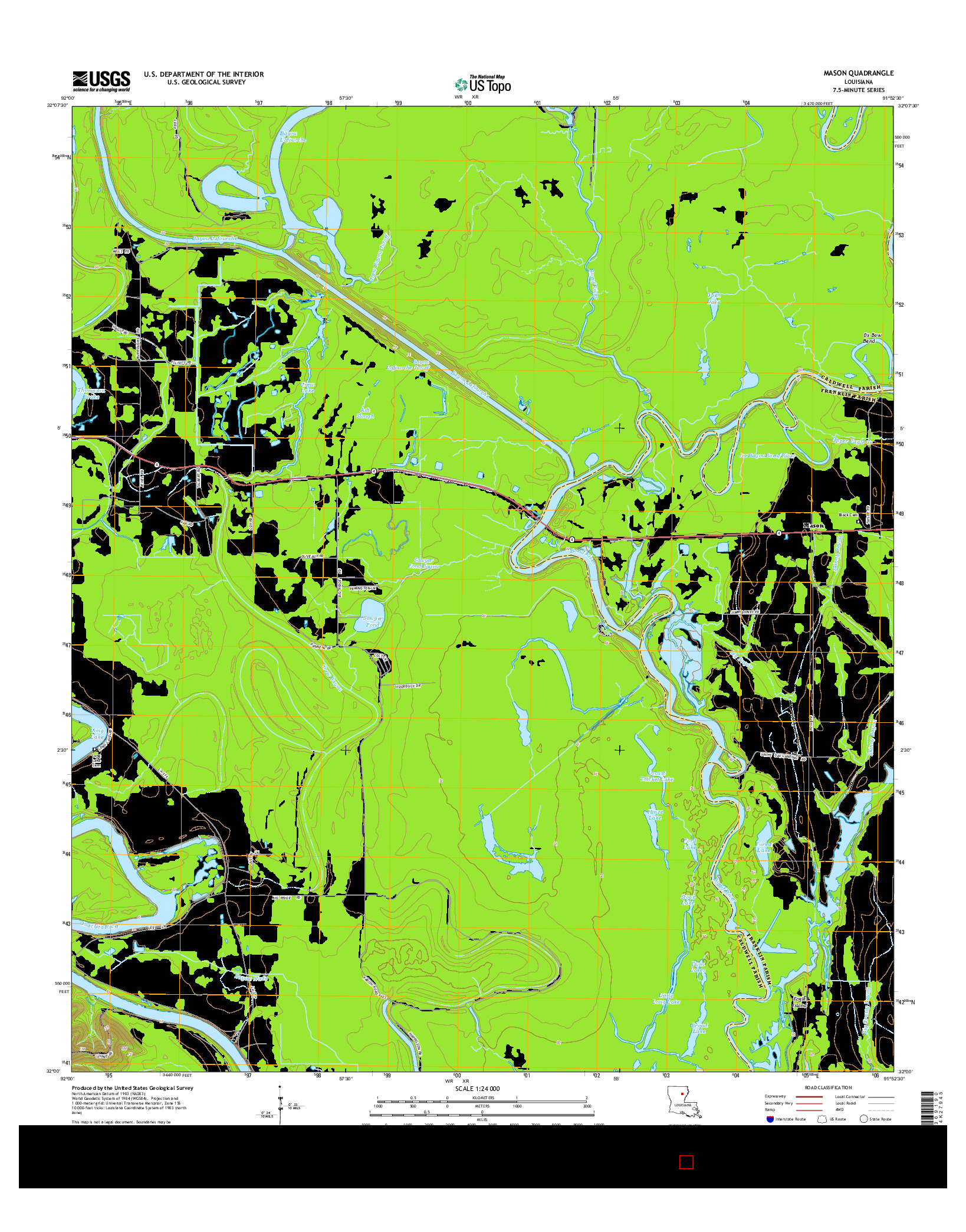 USGS US TOPO 7.5-MINUTE MAP FOR MASON, LA 2015