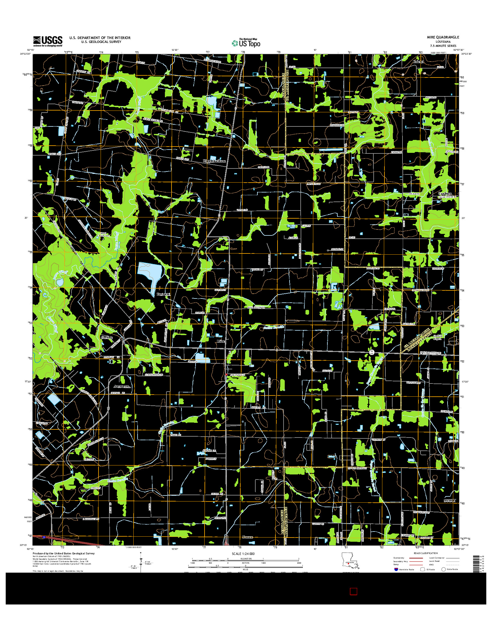 USGS US TOPO 7.5-MINUTE MAP FOR MIRE, LA 2015