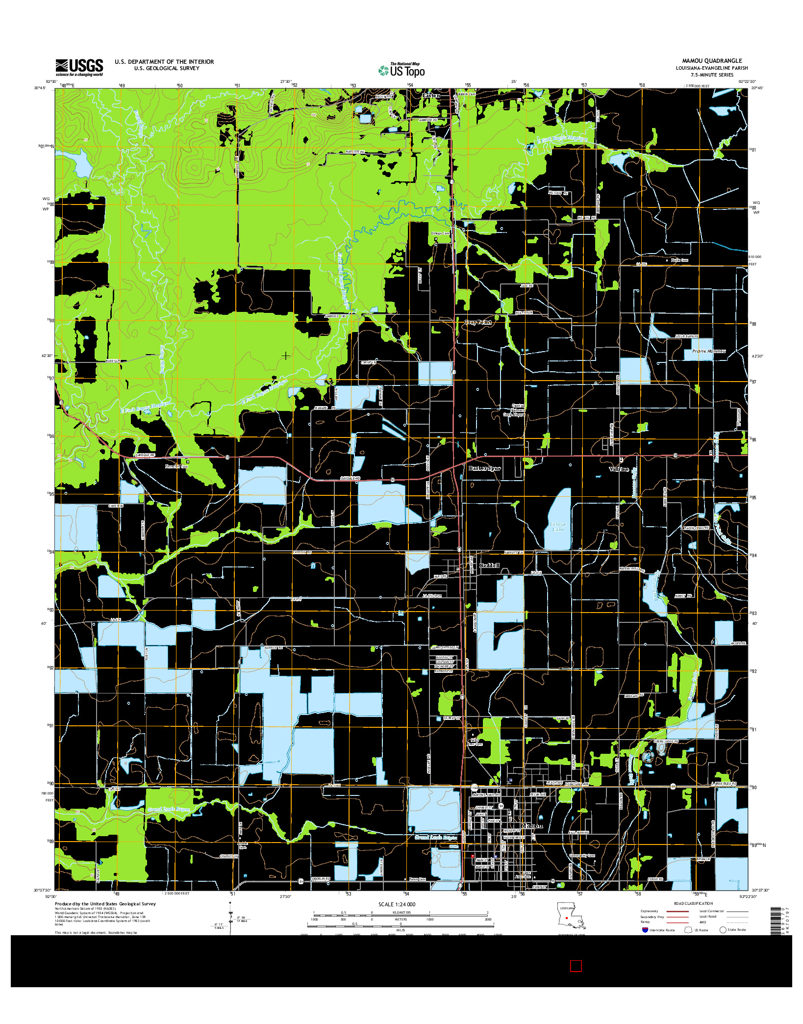 USGS US TOPO 7.5-MINUTE MAP FOR MAMOU, LA 2015