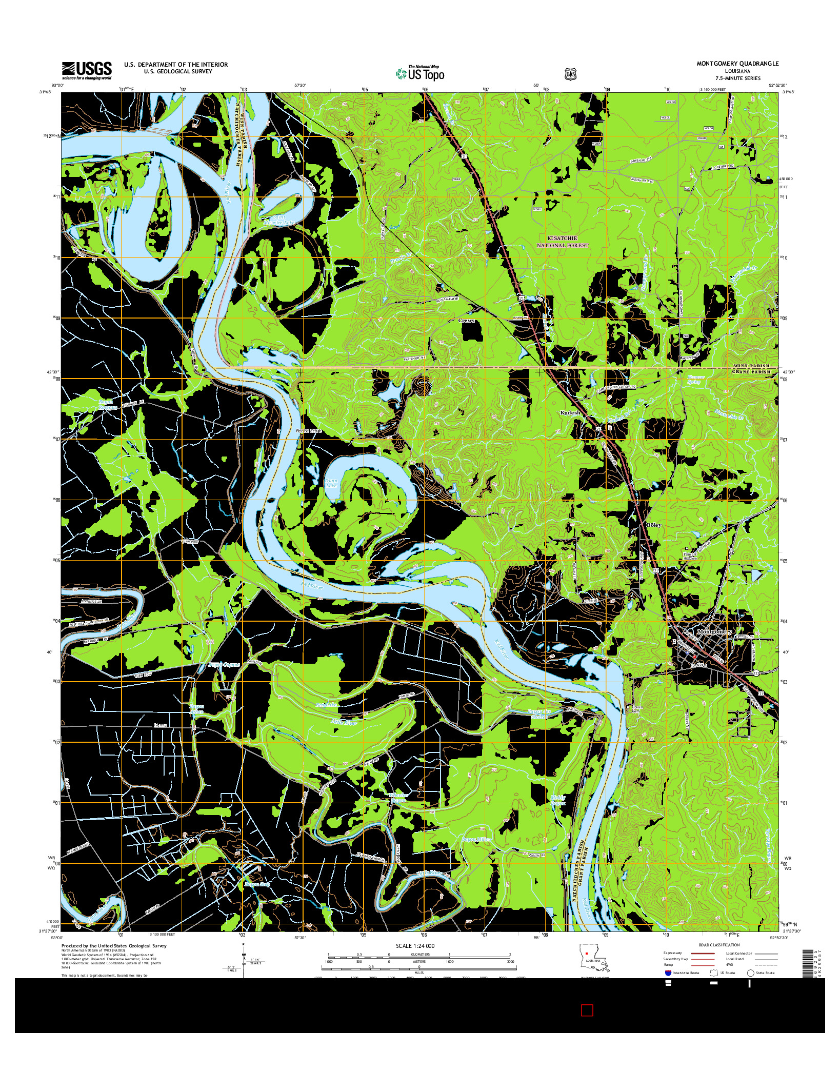 USGS US TOPO 7.5-MINUTE MAP FOR MONTGOMERY, LA 2015