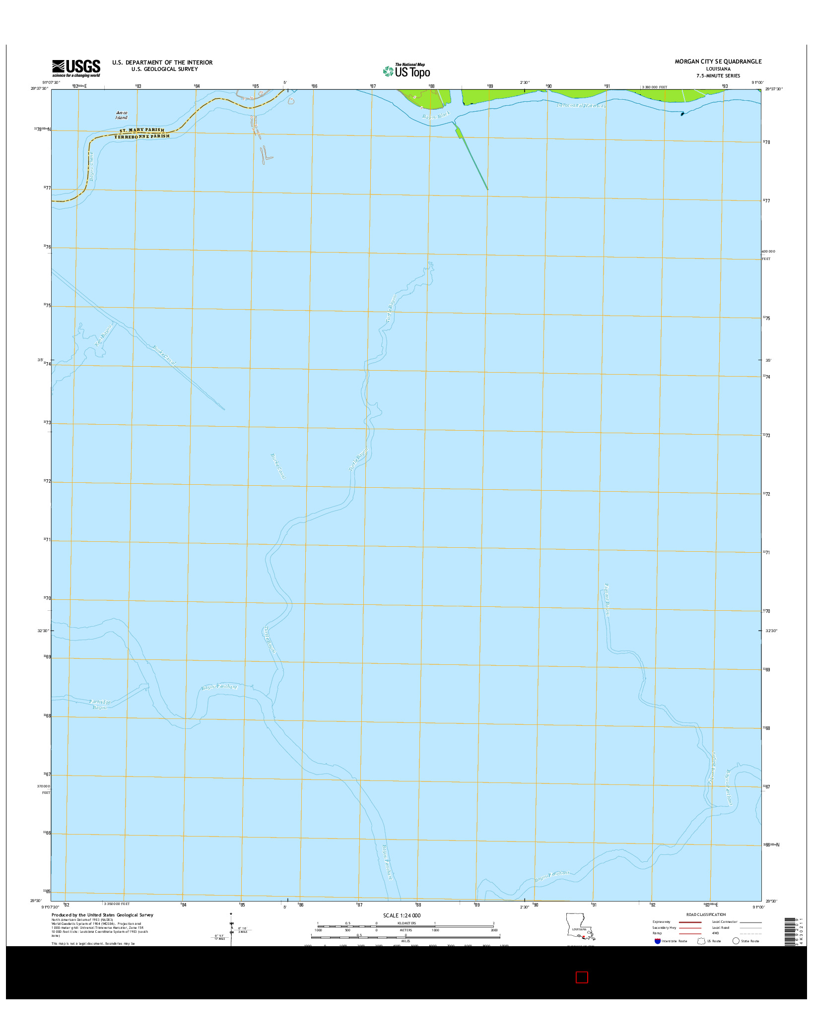 USGS US TOPO 7.5-MINUTE MAP FOR MORGAN CITY SE, LA 2015