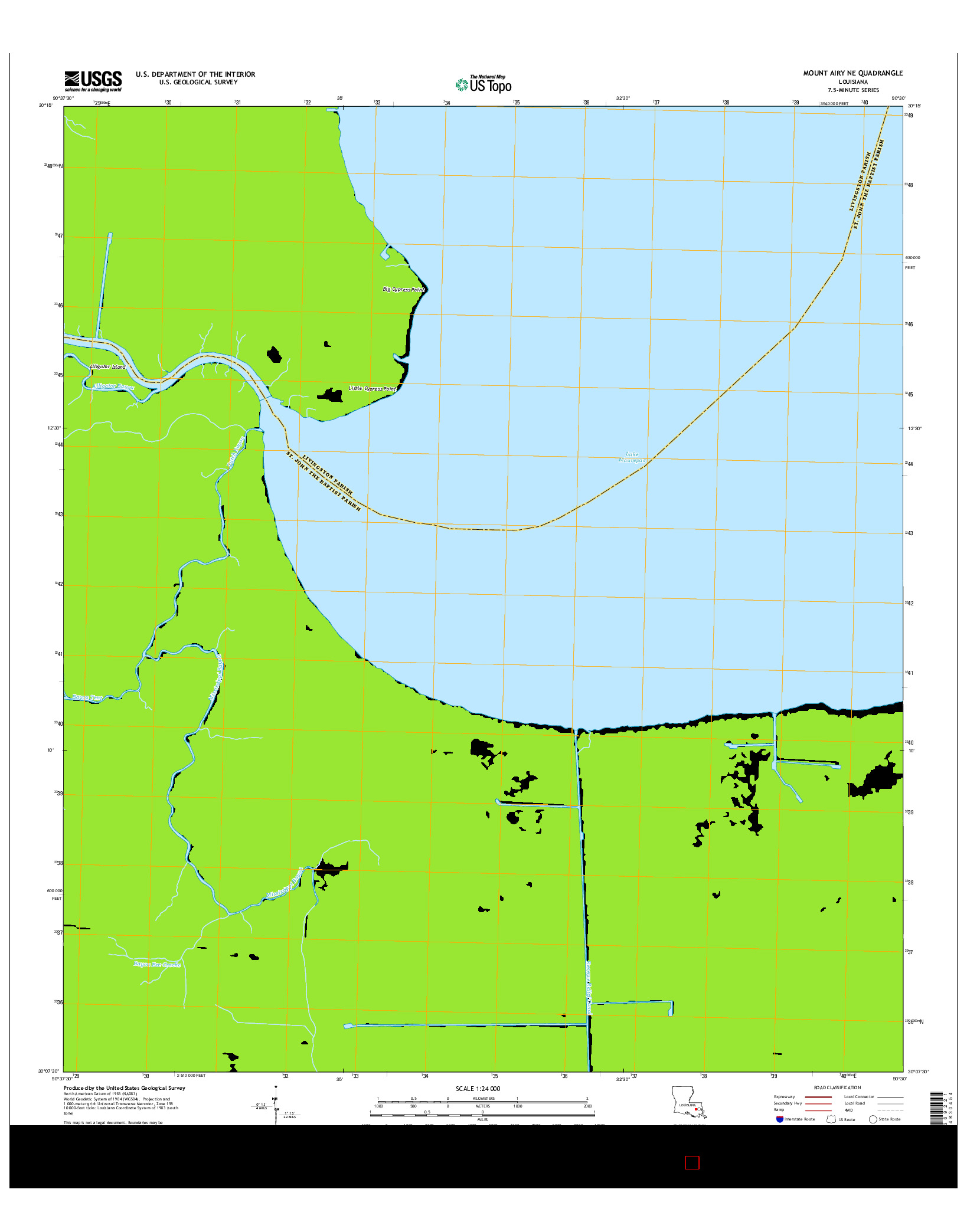 USGS US TOPO 7.5-MINUTE MAP FOR MOUNT AIRY NE, LA 2015