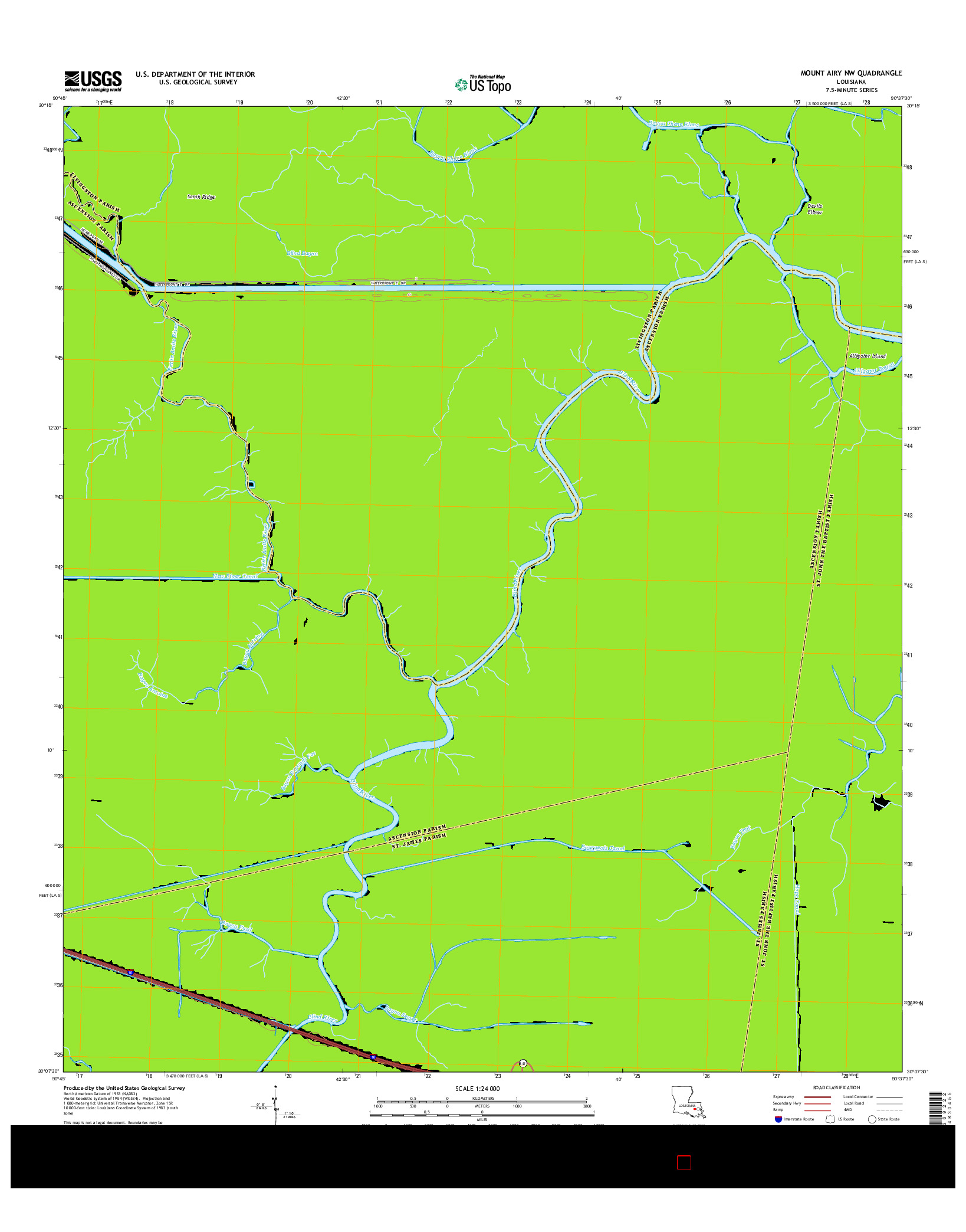 USGS US TOPO 7.5-MINUTE MAP FOR MOUNT AIRY NW, LA 2015