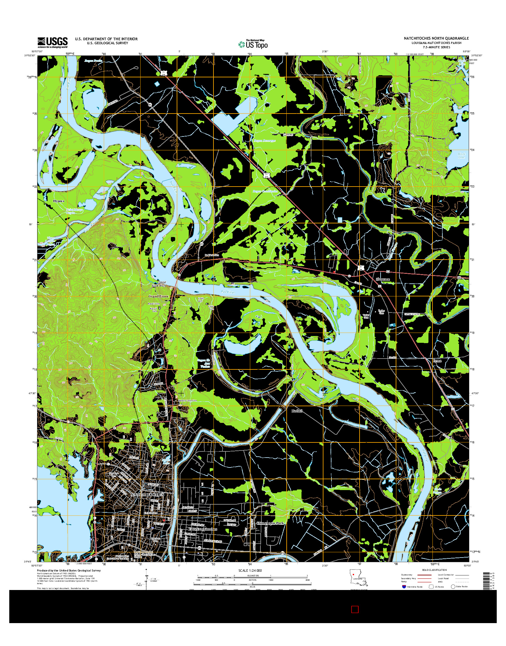 USGS US TOPO 7.5-MINUTE MAP FOR NATCHITOCHES NORTH, LA 2015