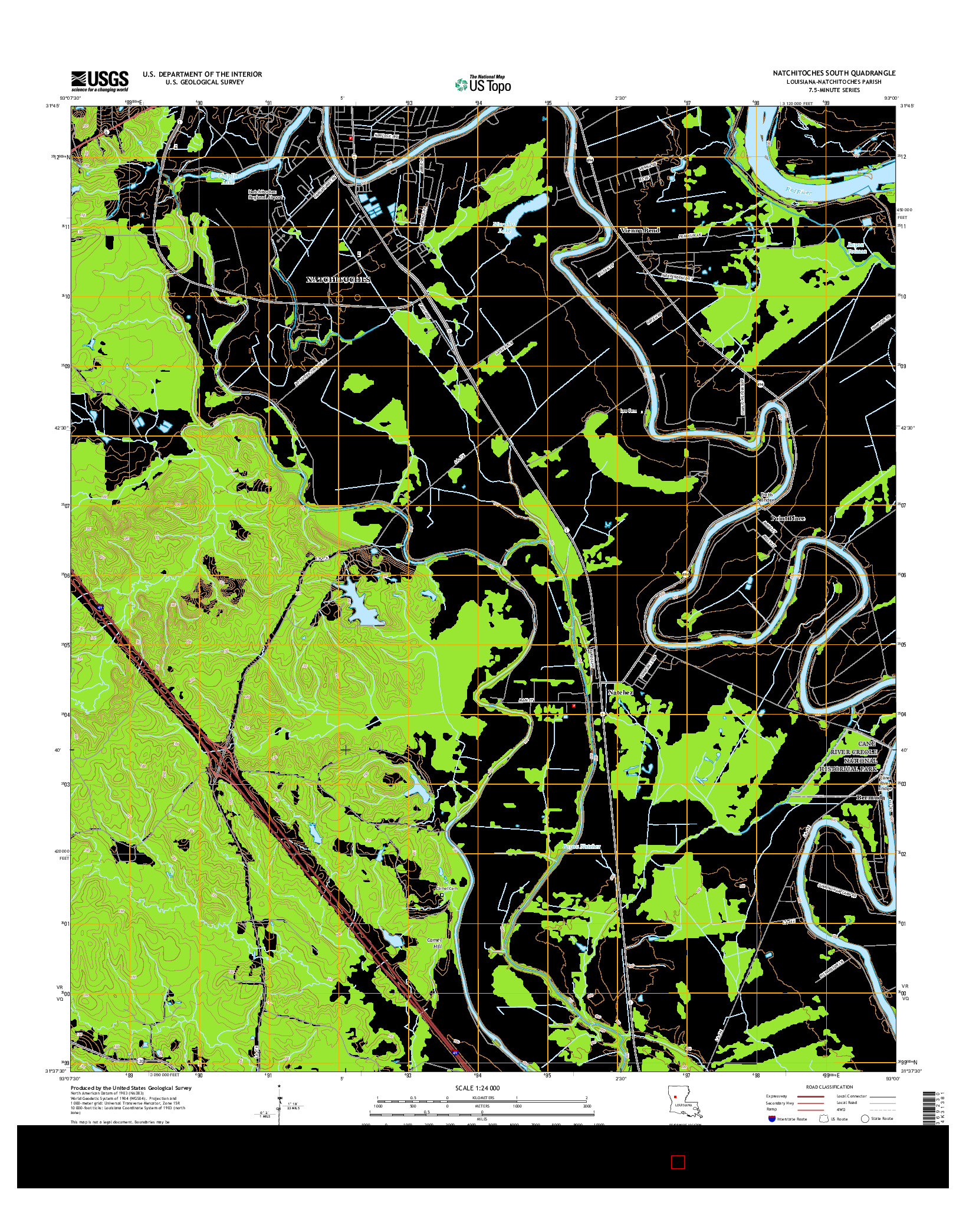 USGS US TOPO 7.5-MINUTE MAP FOR NATCHITOCHES SOUTH, LA 2015