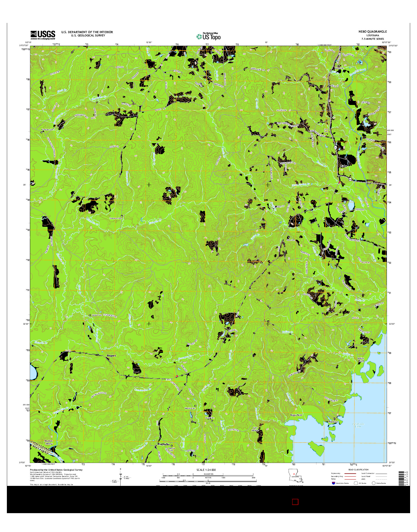 USGS US TOPO 7.5-MINUTE MAP FOR NEBO, LA 2015