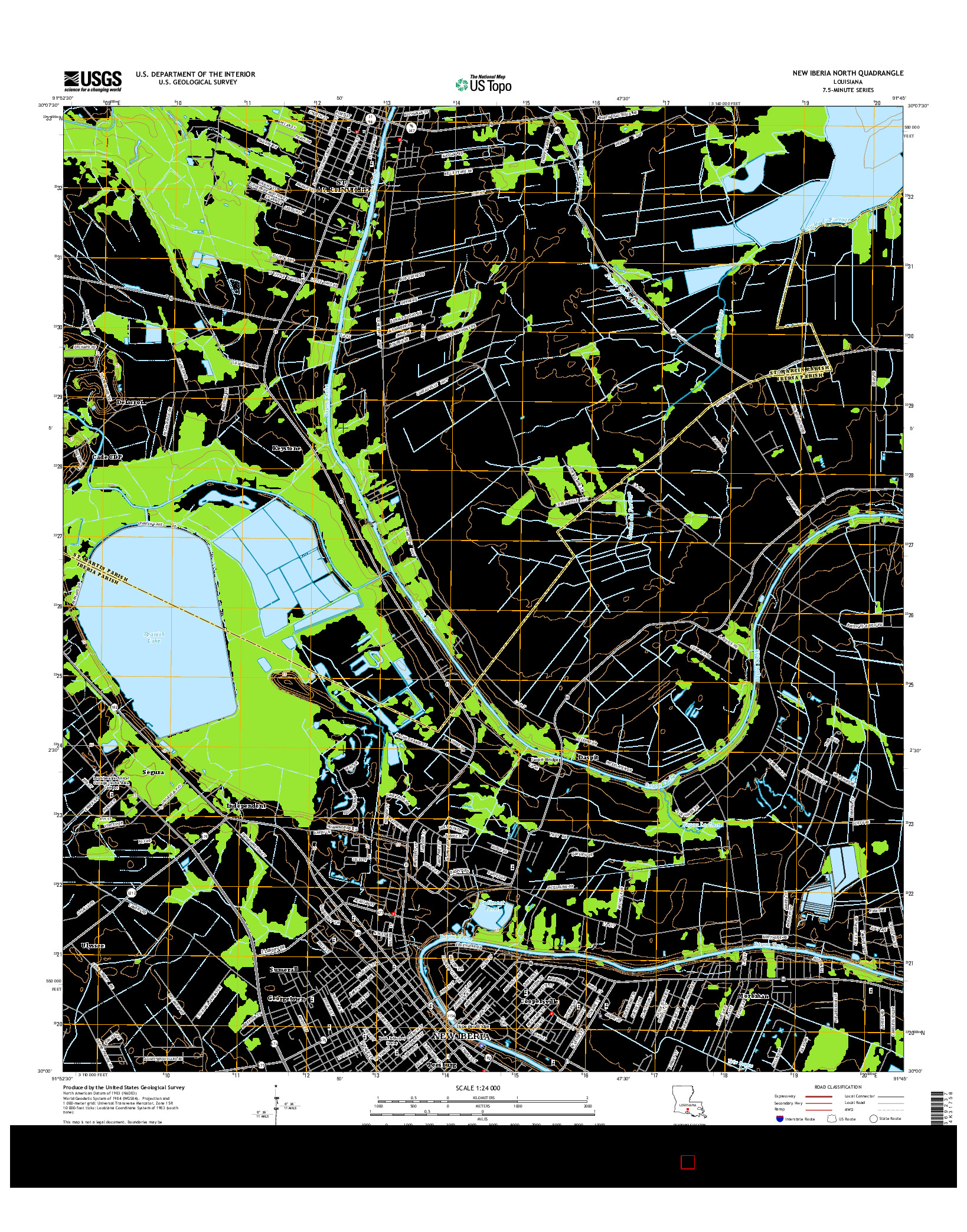 USGS US TOPO 7.5-MINUTE MAP FOR NEW IBERIA NORTH, LA 2015