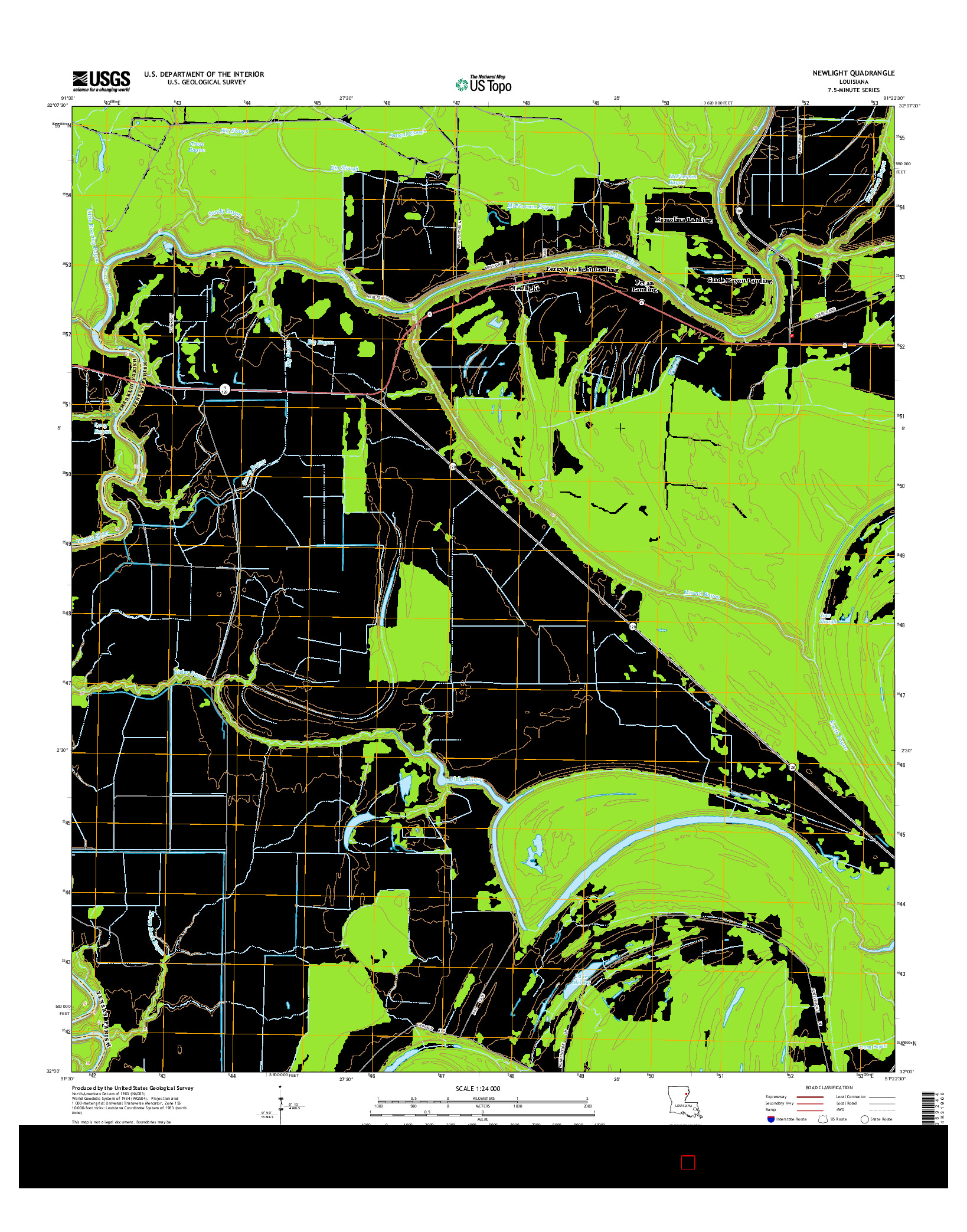 USGS US TOPO 7.5-MINUTE MAP FOR NEWLIGHT, LA 2015