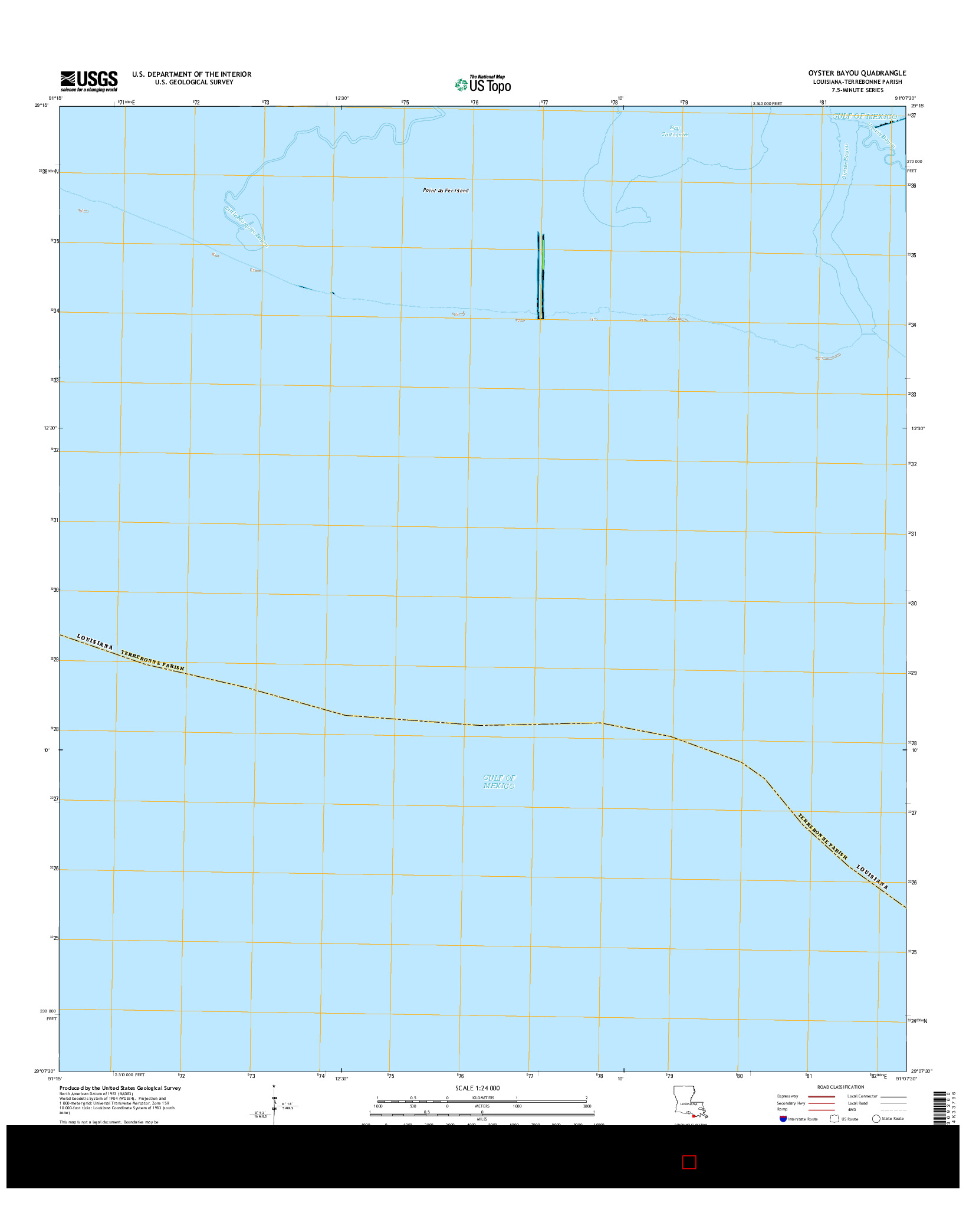 USGS US TOPO 7.5-MINUTE MAP FOR OYSTER BAYOU, LA 2015