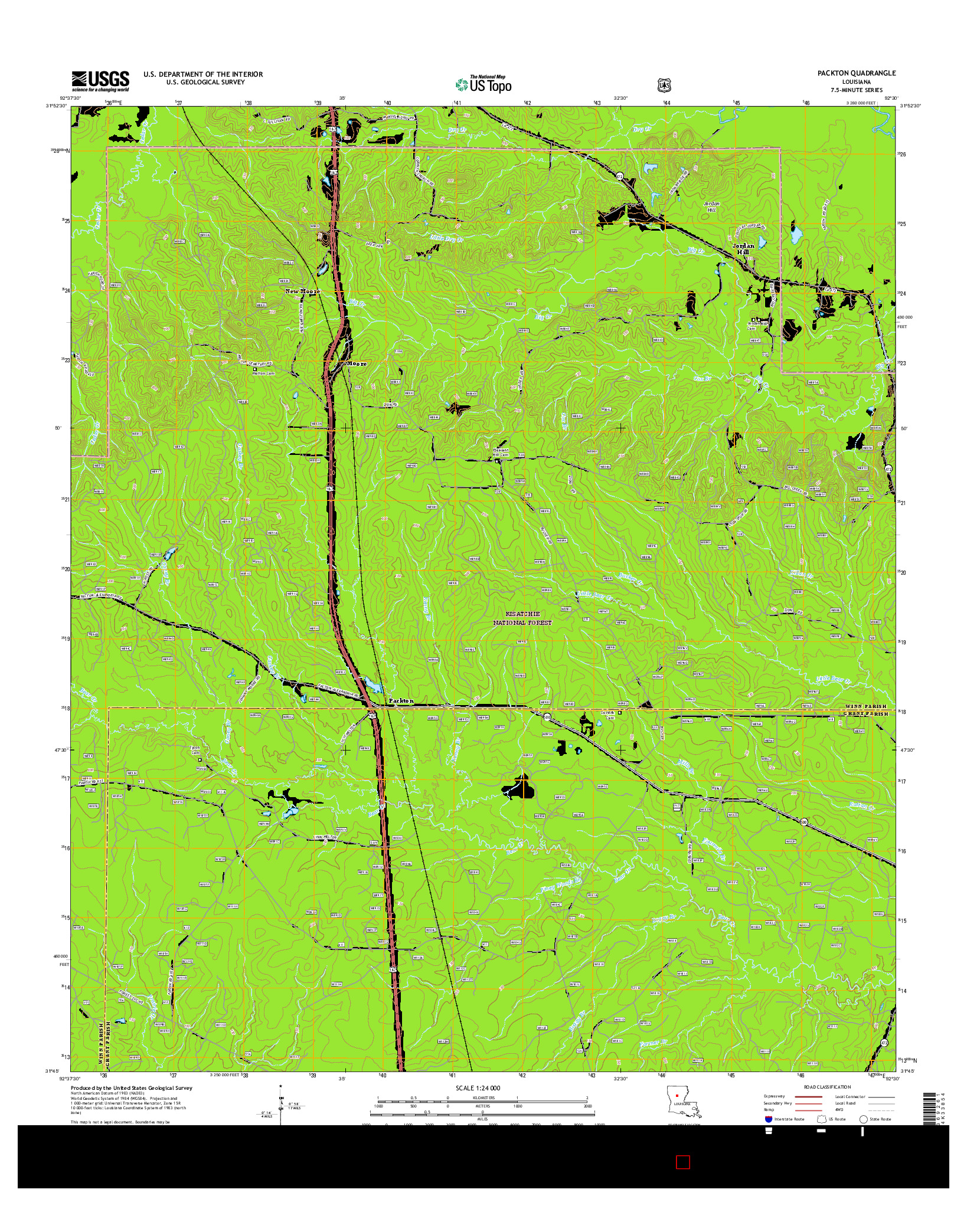 USGS US TOPO 7.5-MINUTE MAP FOR PACKTON, LA 2015