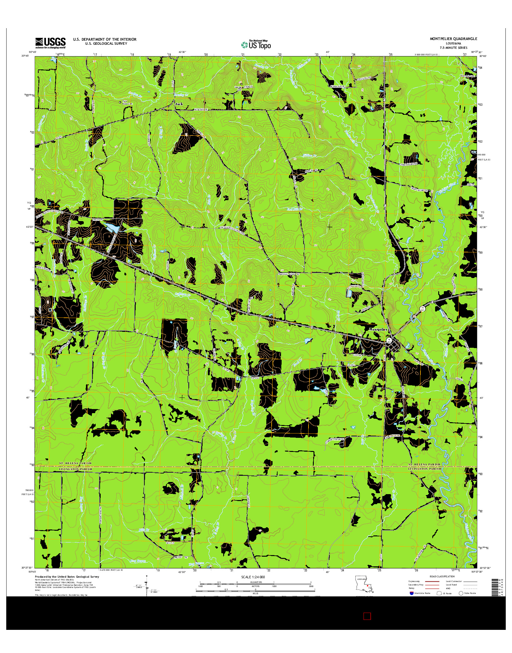 USGS US TOPO 7.5-MINUTE MAP FOR MONTPELIER, LA 2015