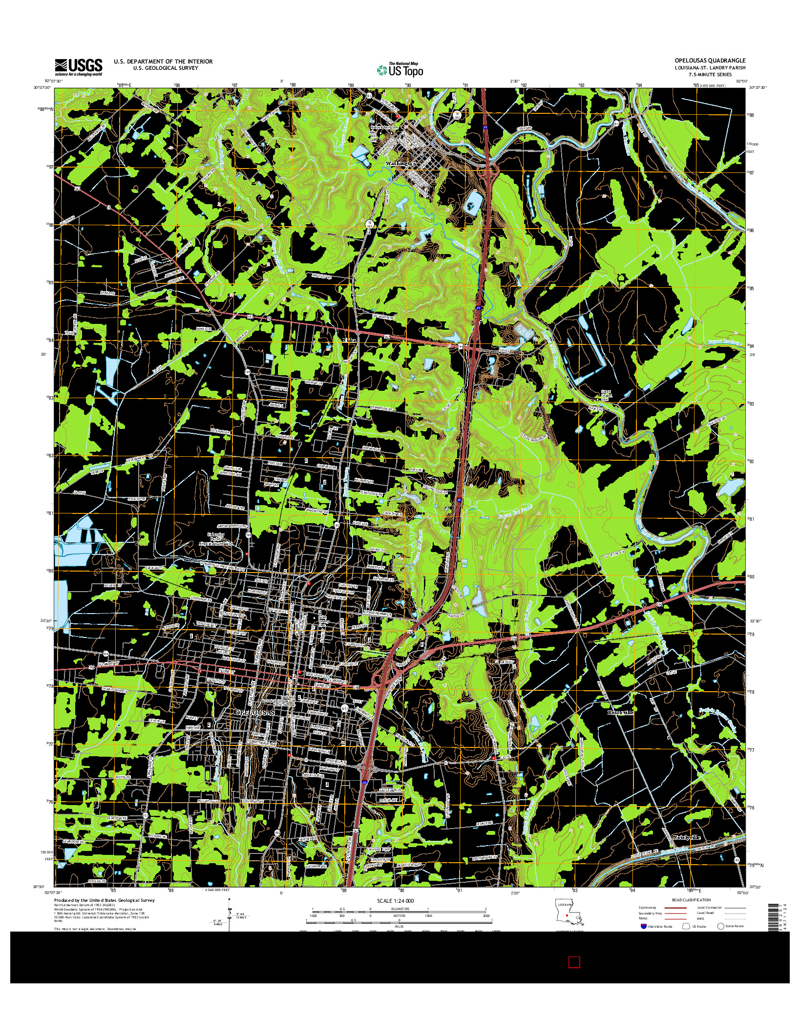 USGS US TOPO 7.5-MINUTE MAP FOR OPELOUSAS, LA 2015