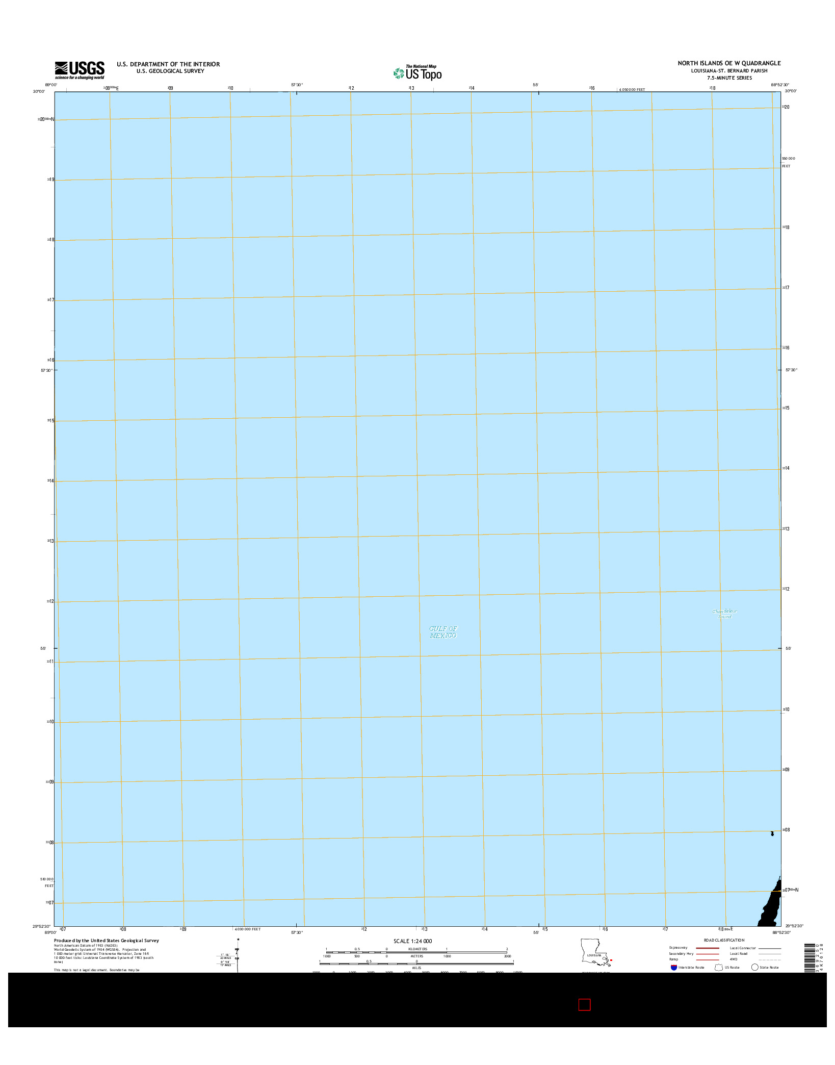 USGS US TOPO 7.5-MINUTE MAP FOR NORTH ISLANDS OE W, LA 2015