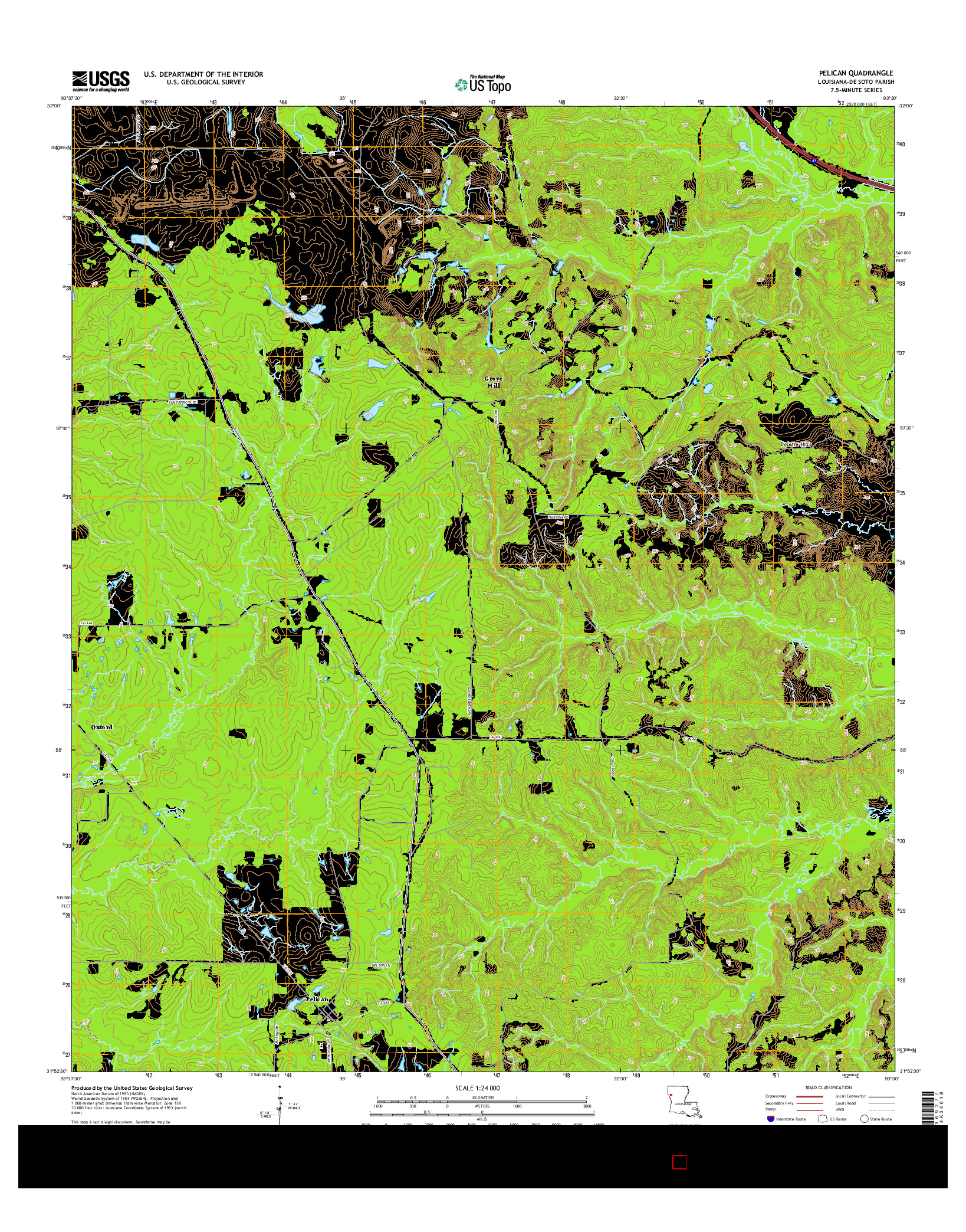 USGS US TOPO 7.5-MINUTE MAP FOR PELICAN, LA 2015