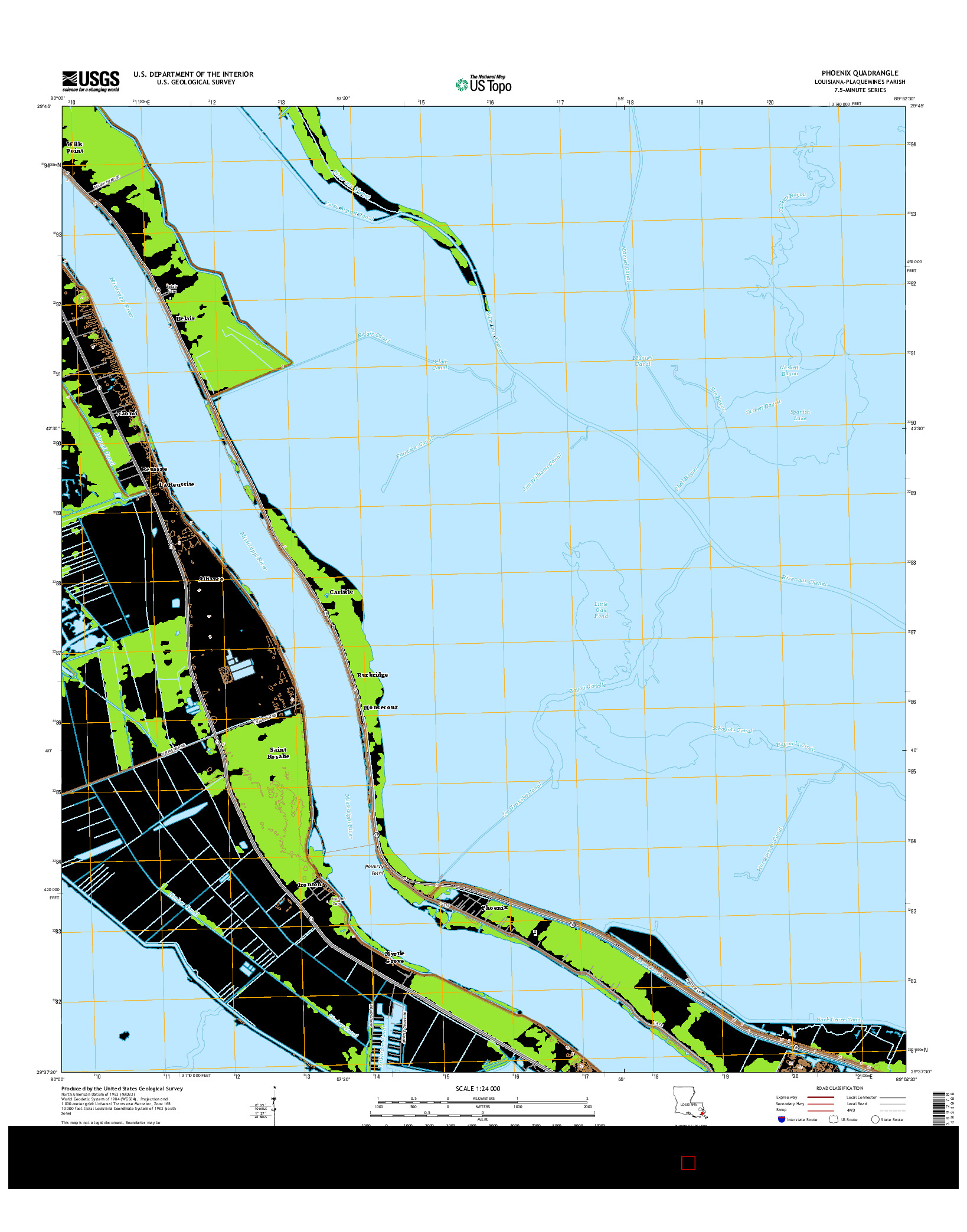 USGS US TOPO 7.5-MINUTE MAP FOR PHOENIX, LA 2015