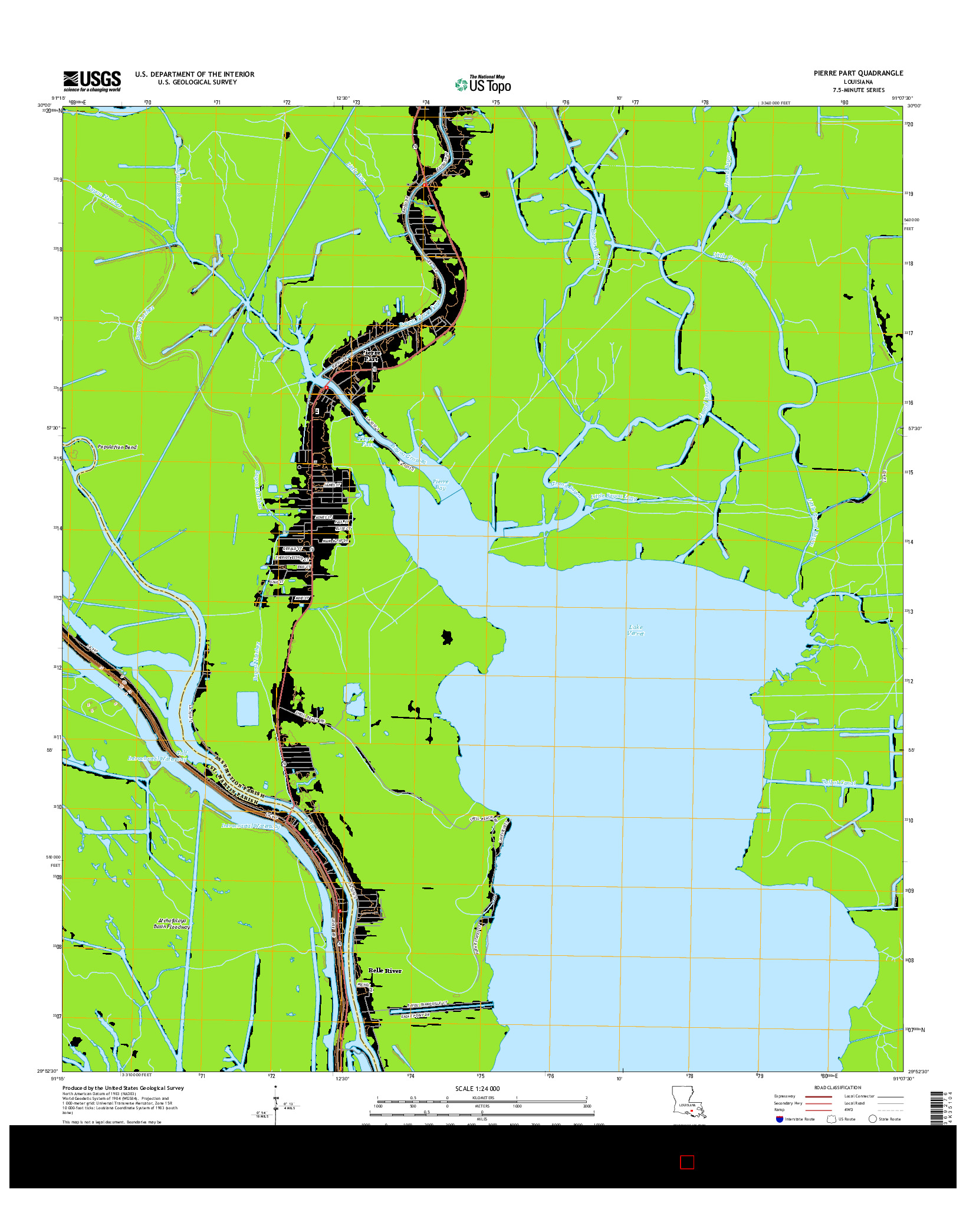 USGS US TOPO 7.5-MINUTE MAP FOR PIERRE PART, LA 2015