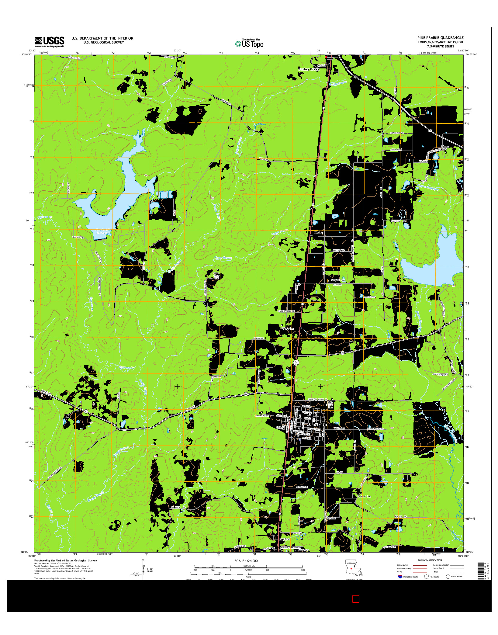 USGS US TOPO 7.5-MINUTE MAP FOR PINE PRAIRIE, LA 2015