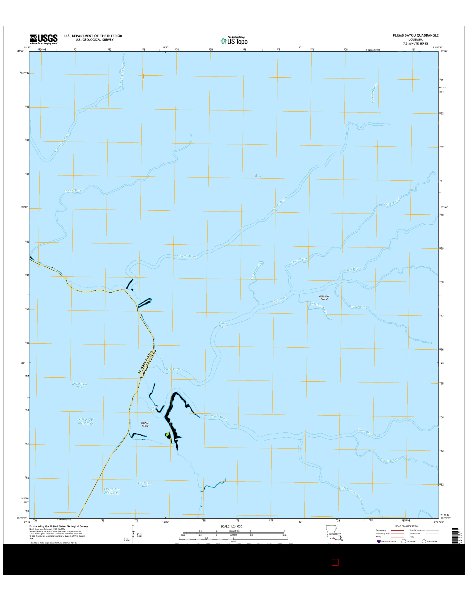 USGS US TOPO 7.5-MINUTE MAP FOR PLUMB BAYOU, LA 2015