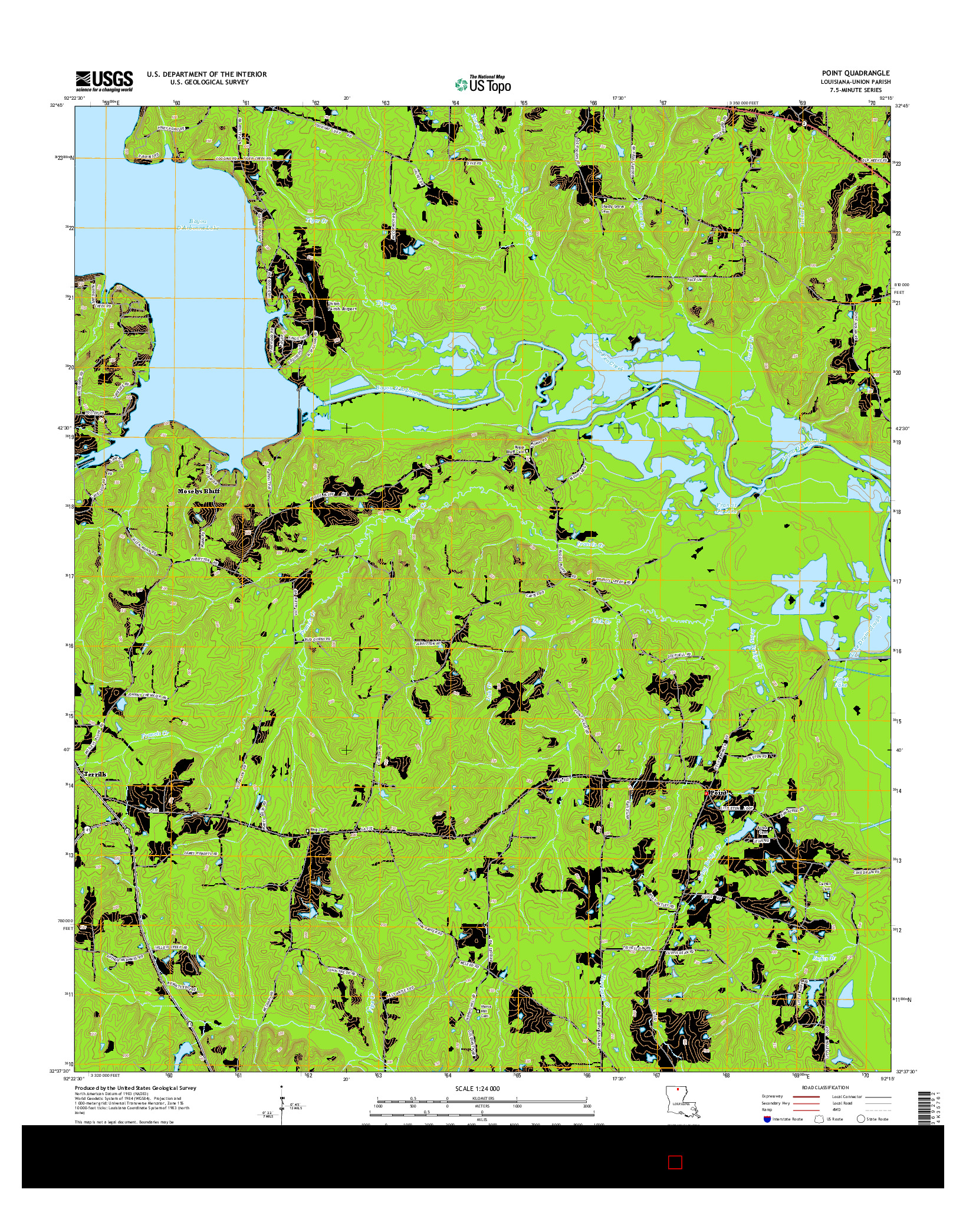 USGS US TOPO 7.5-MINUTE MAP FOR POINT, LA 2015