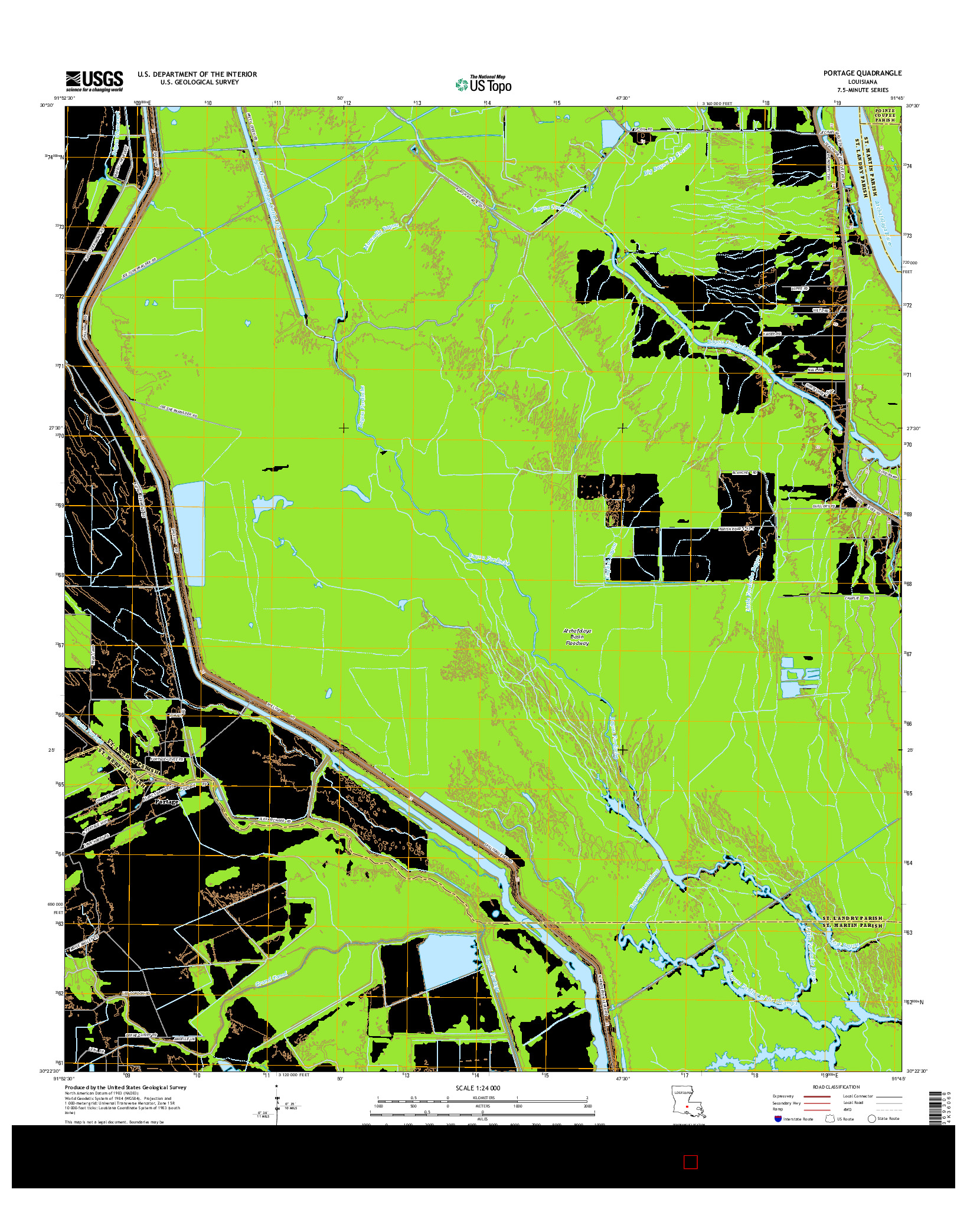 USGS US TOPO 7.5-MINUTE MAP FOR PORTAGE, LA 2015