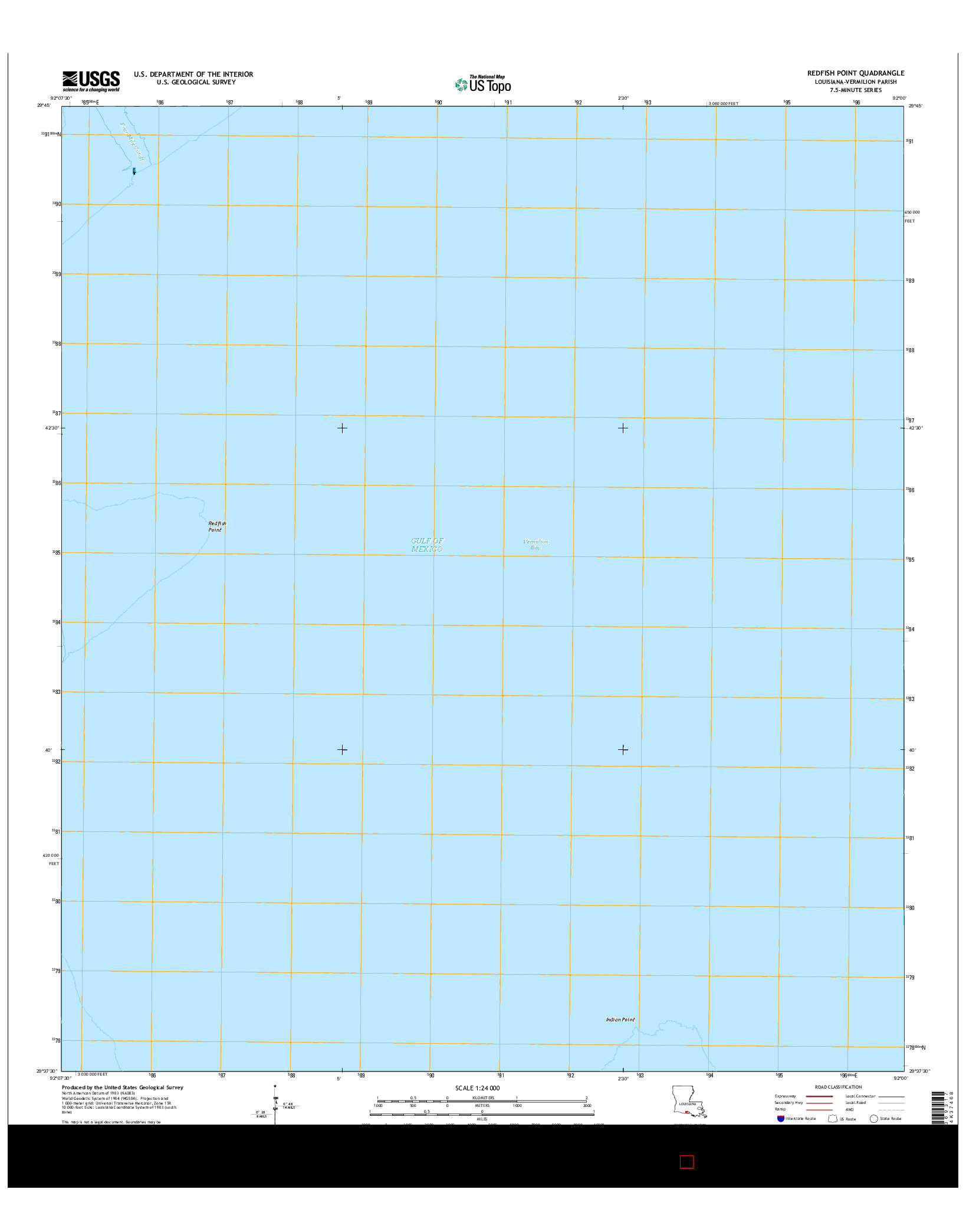 USGS US TOPO 7.5-MINUTE MAP FOR REDFISH POINT, LA 2015