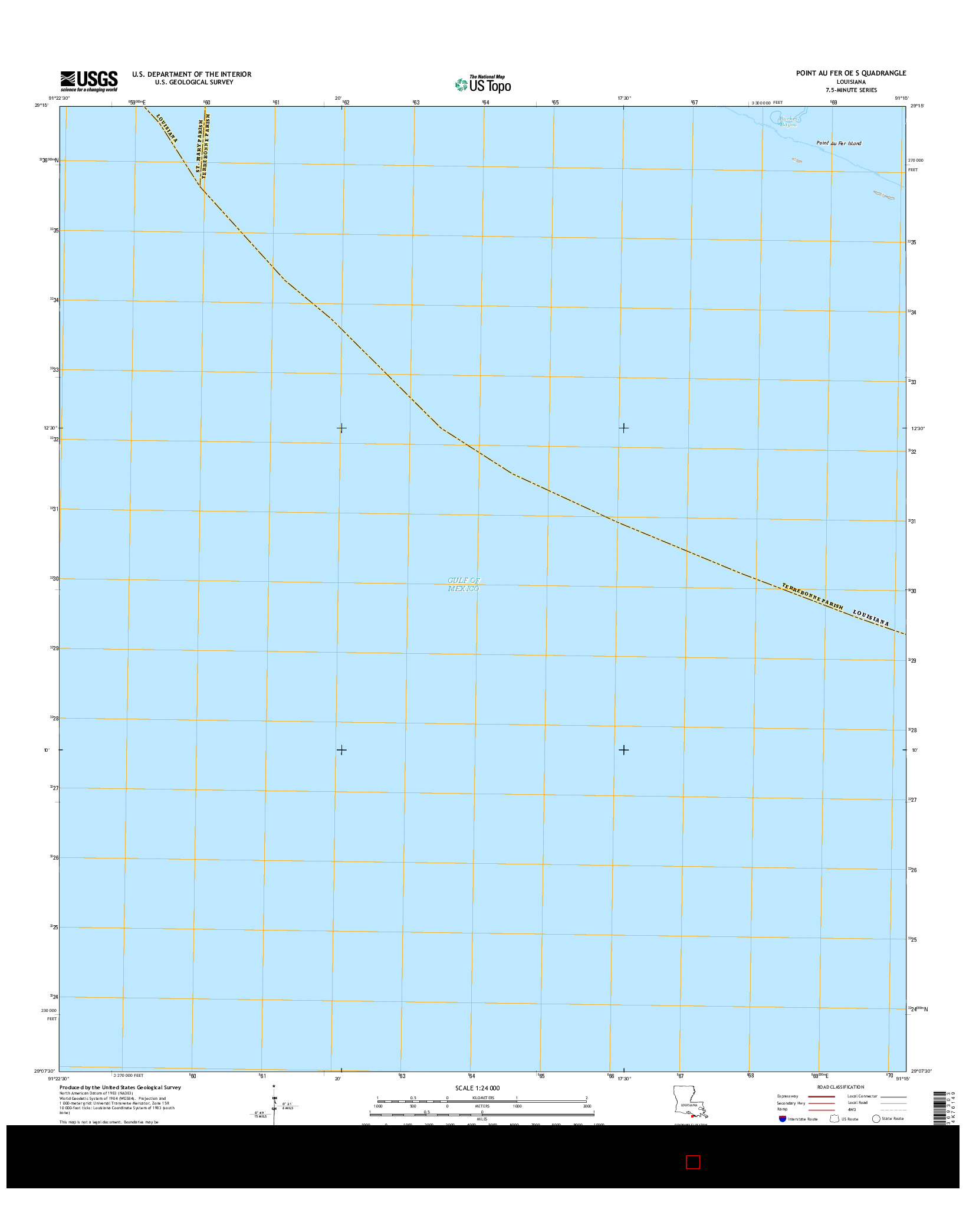 USGS US TOPO 7.5-MINUTE MAP FOR POINT AU FER OE S, LA 2015