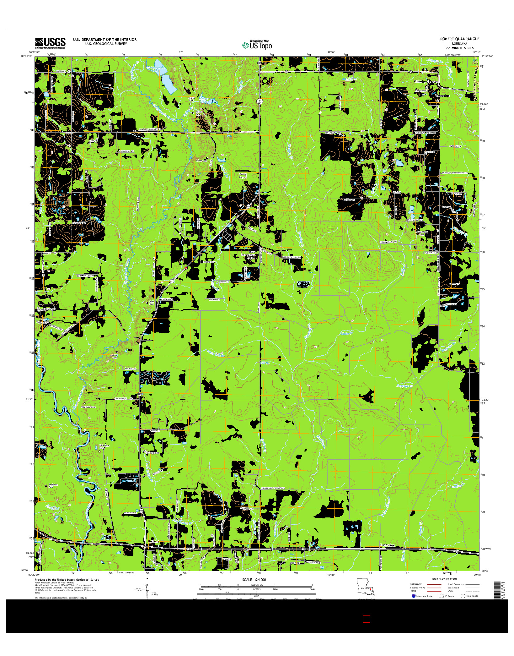 USGS US TOPO 7.5-MINUTE MAP FOR ROBERT, LA 2015