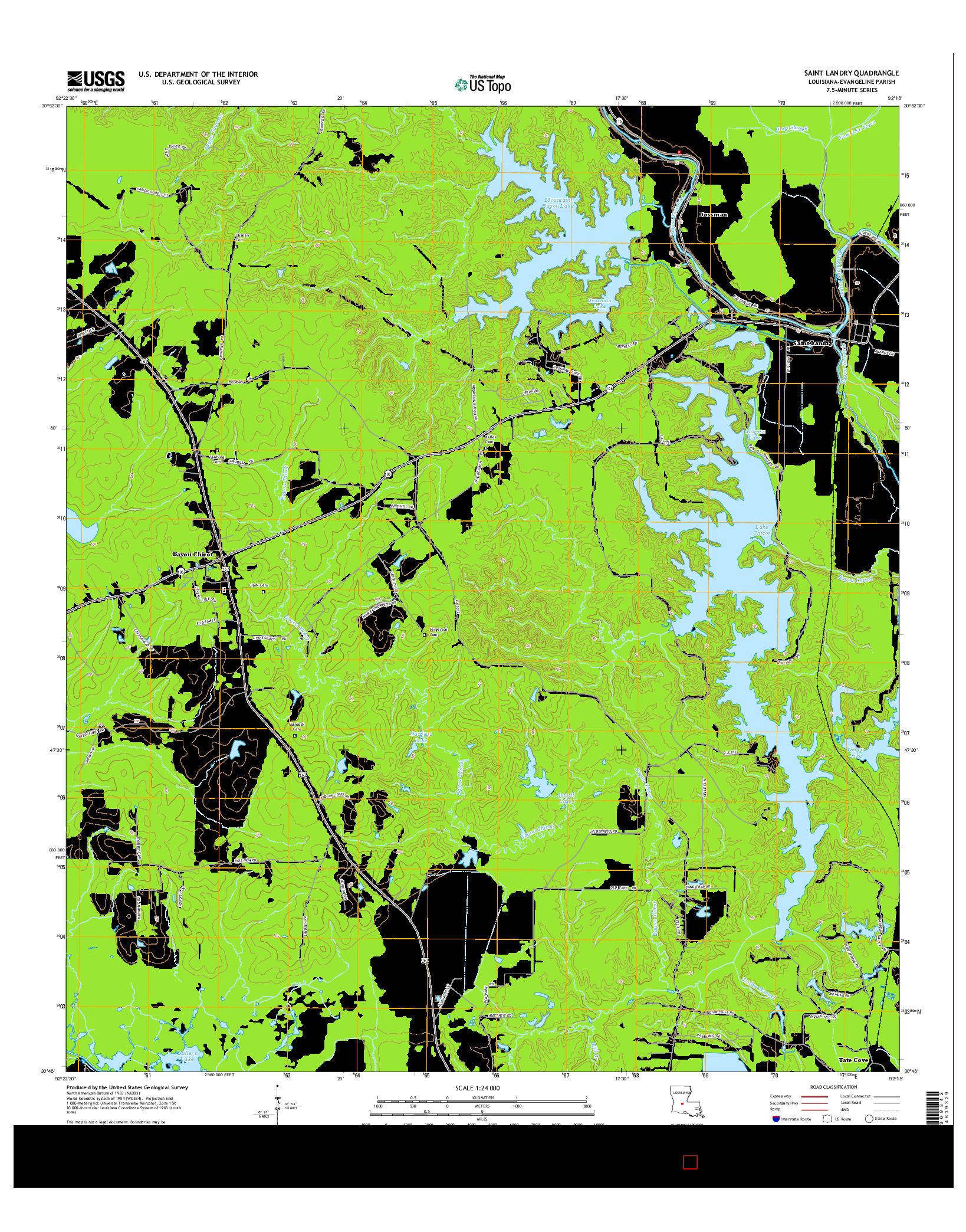USGS US TOPO 7.5-MINUTE MAP FOR SAINT LANDRY, LA 2015