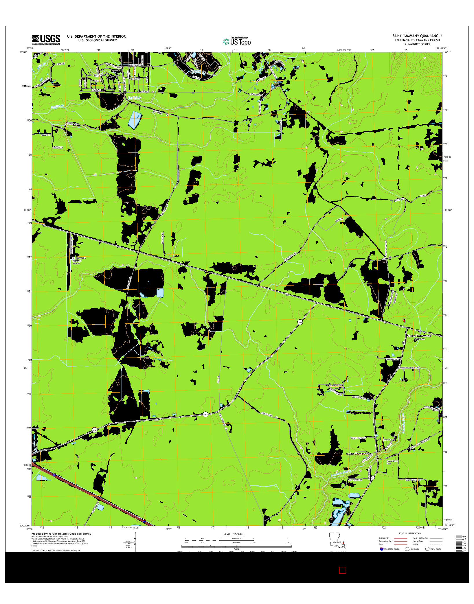 USGS US TOPO 7.5-MINUTE MAP FOR SAINT TAMMANY, LA 2015