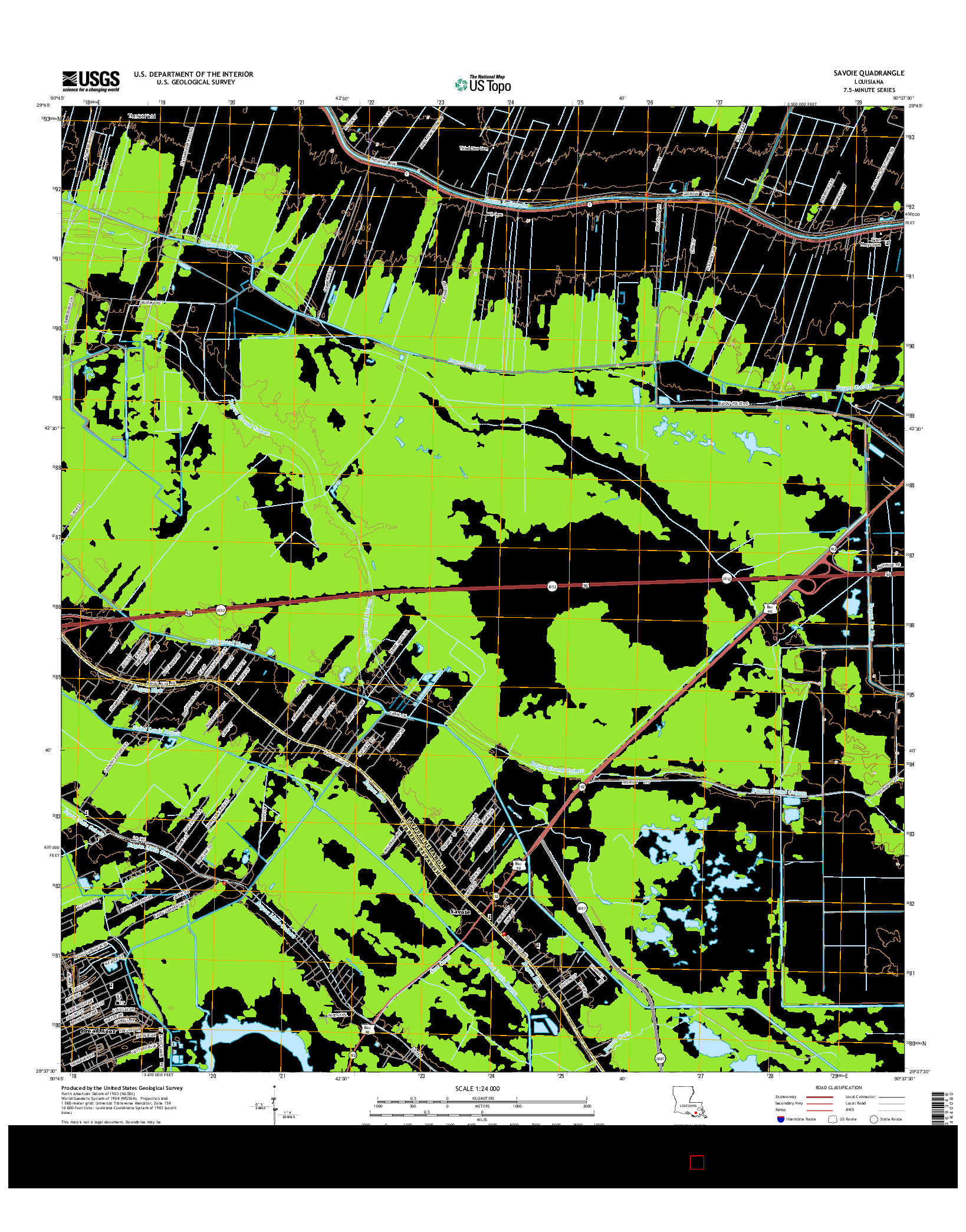 USGS US TOPO 7.5-MINUTE MAP FOR SAVOIE, LA 2015