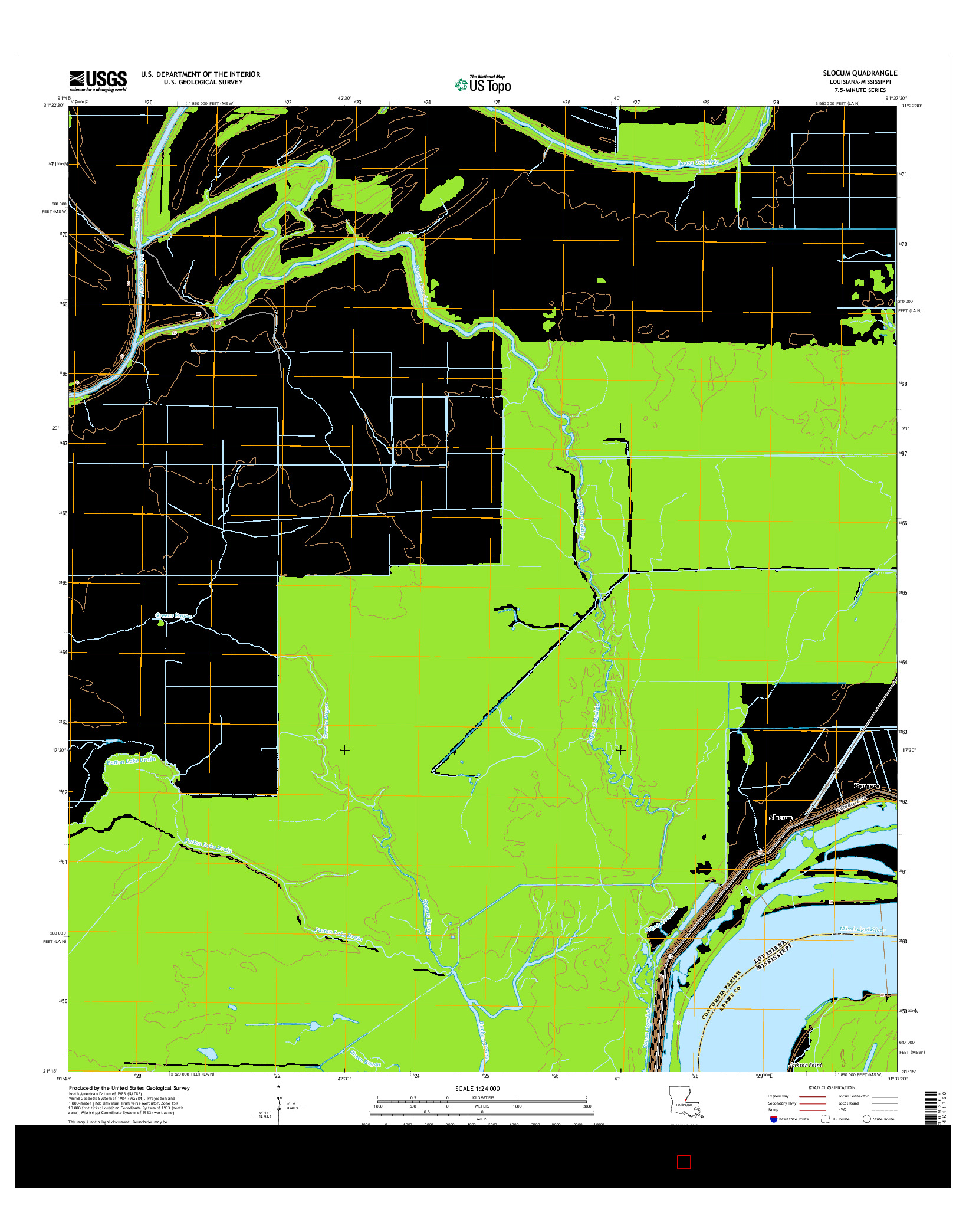 USGS US TOPO 7.5-MINUTE MAP FOR SLOCUM, LA-MS 2015