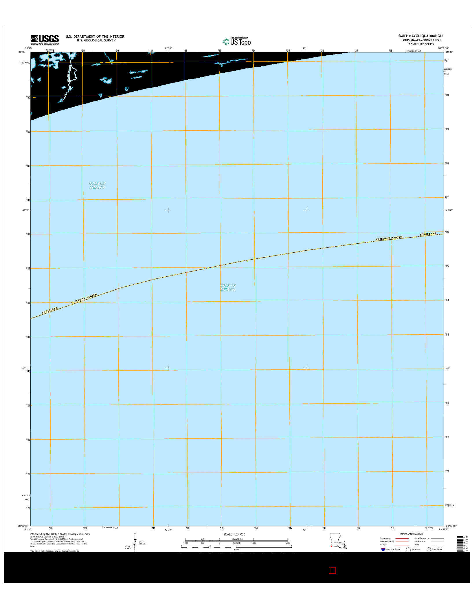 USGS US TOPO 7.5-MINUTE MAP FOR SMITH BAYOU, LA 2015