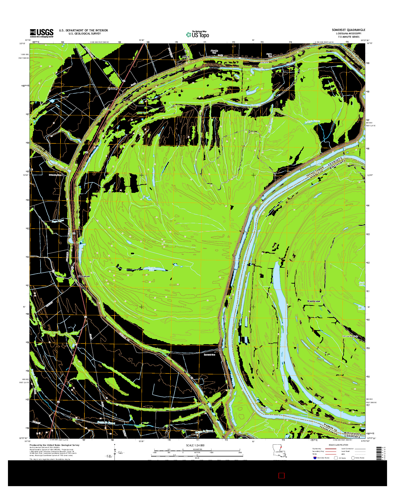 USGS US TOPO 7.5-MINUTE MAP FOR SOMERSET, LA-MS 2015