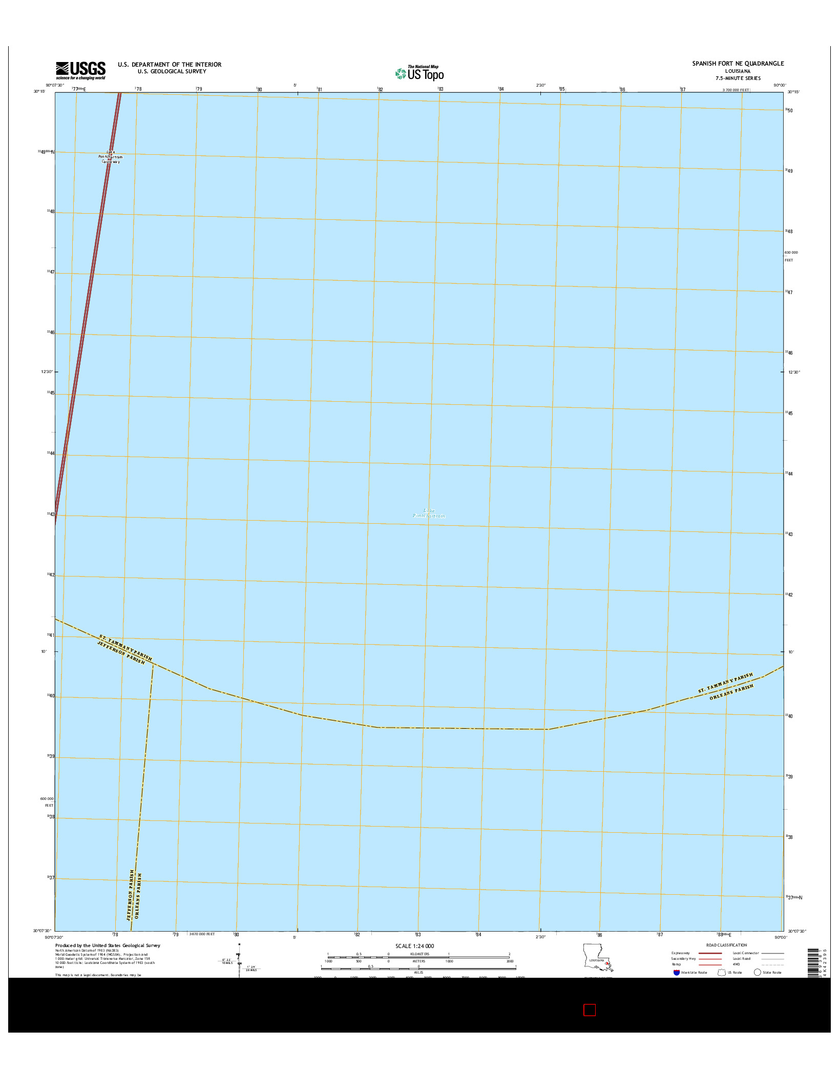 USGS US TOPO 7.5-MINUTE MAP FOR SPANISH FORT NE, LA 2015