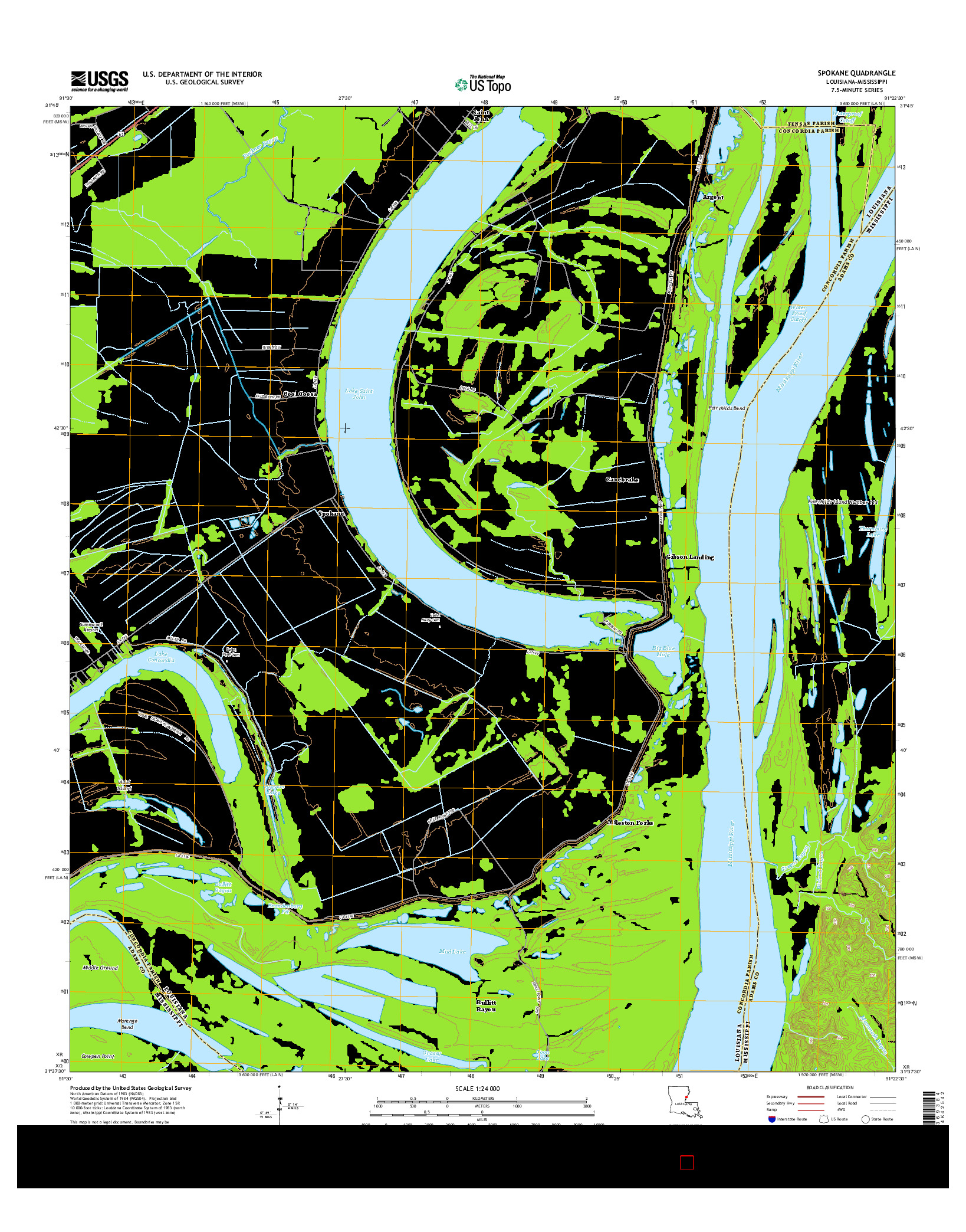 USGS US TOPO 7.5-MINUTE MAP FOR SPOKANE, LA-MS 2015