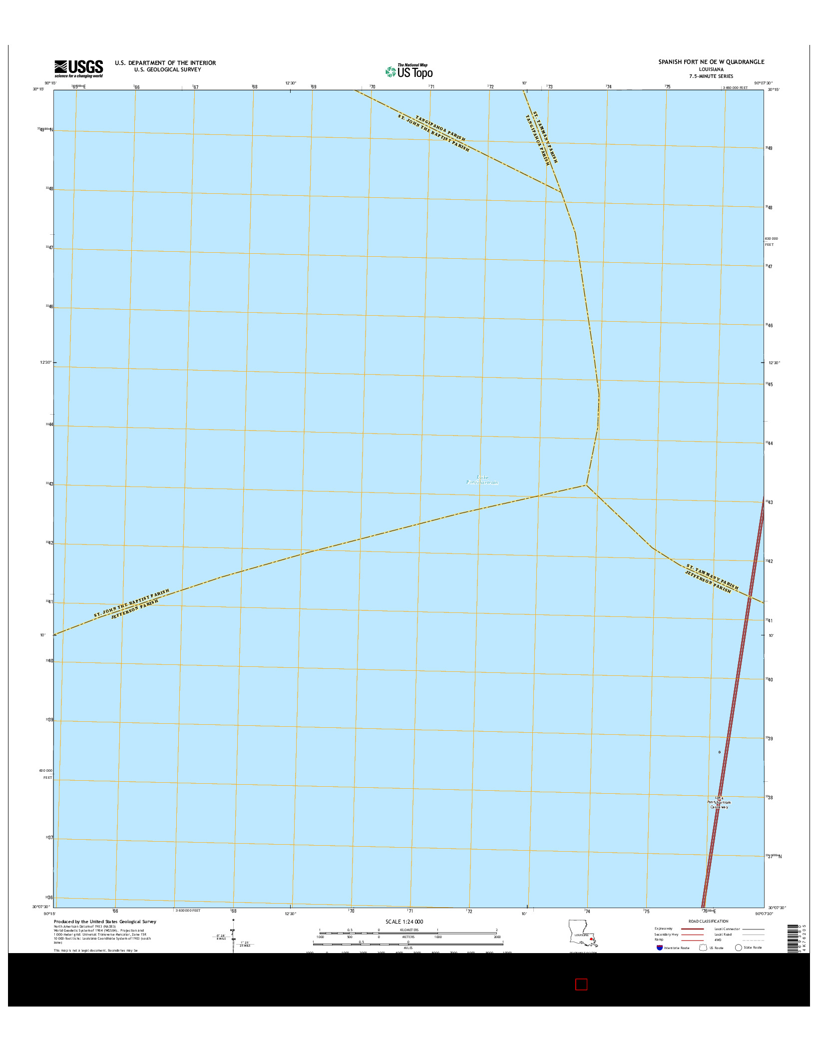 USGS US TOPO 7.5-MINUTE MAP FOR SPANISH FORT NE OE W, LA 2015