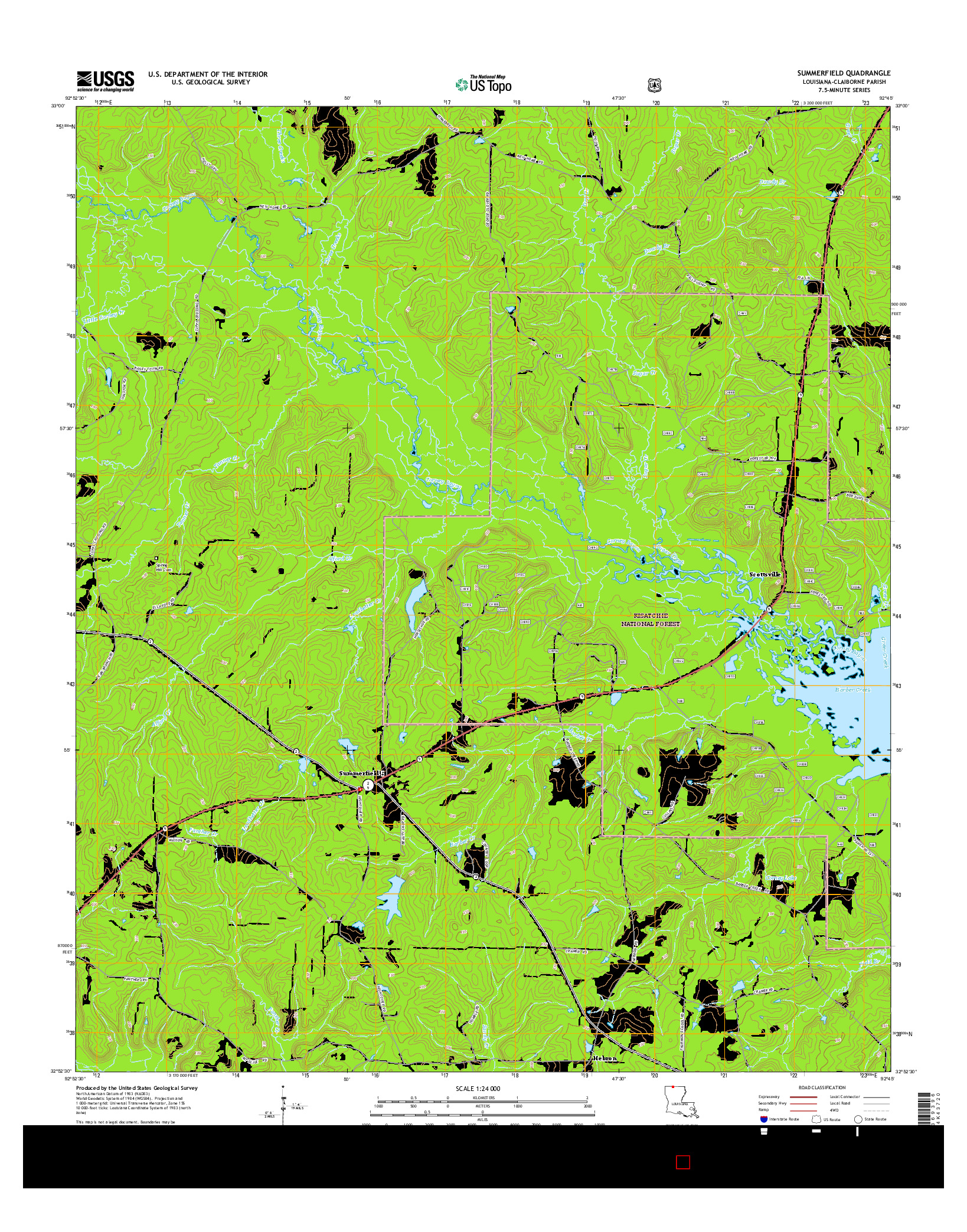 USGS US TOPO 7.5-MINUTE MAP FOR SUMMERFIELD, LA 2015
