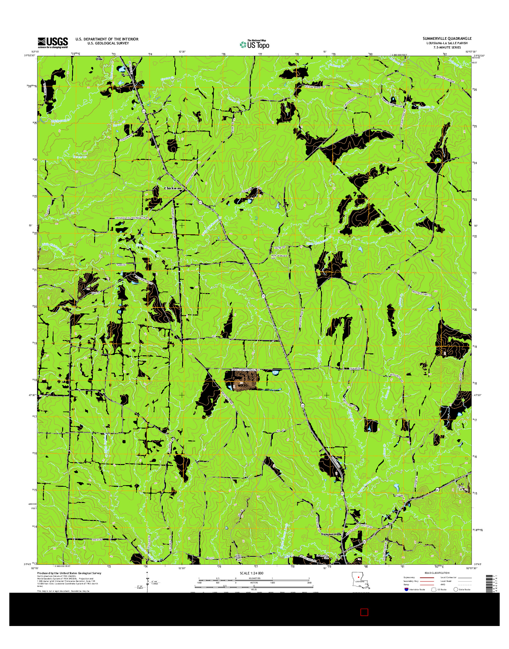 USGS US TOPO 7.5-MINUTE MAP FOR SUMMERVILLE, LA 2015