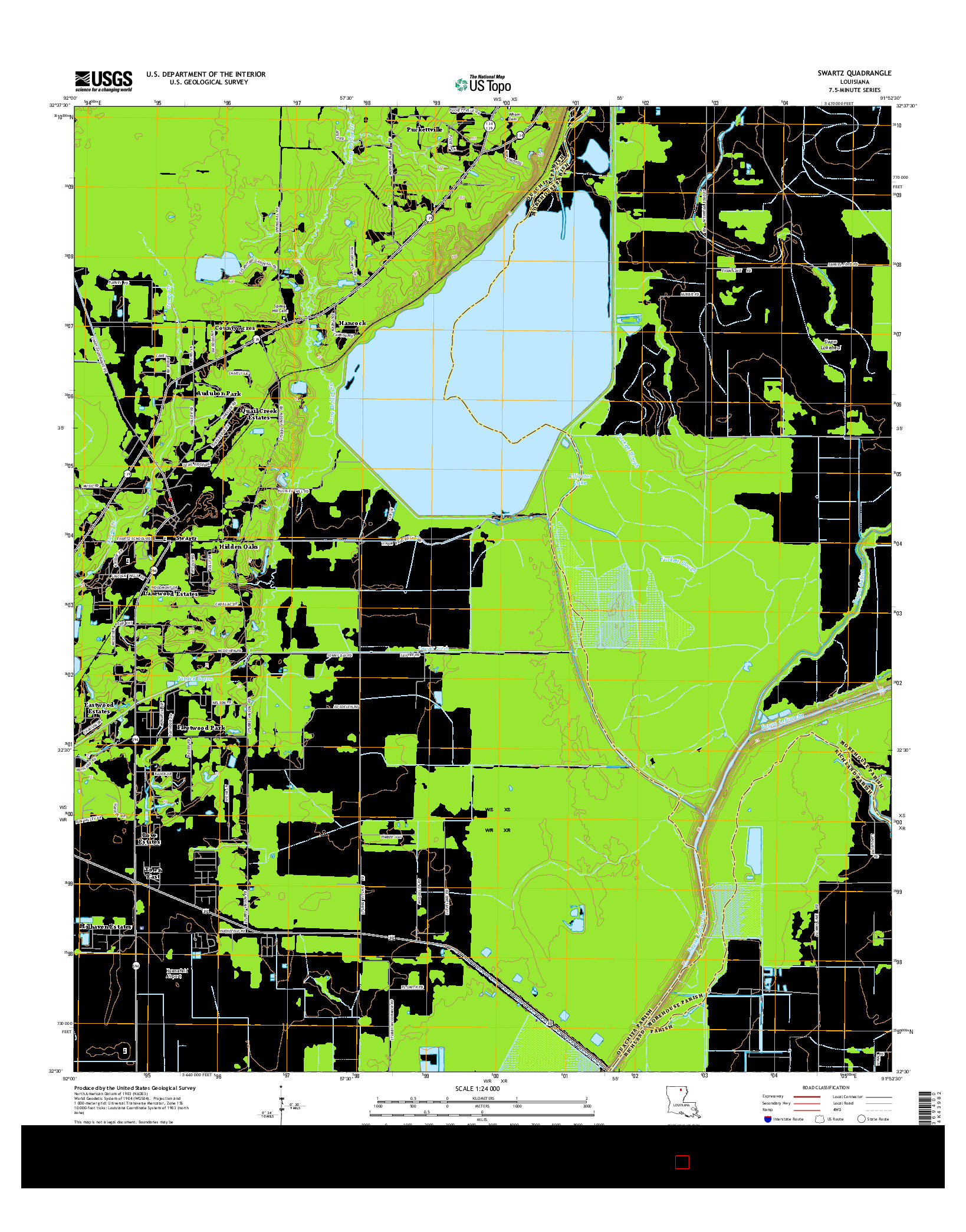 USGS US TOPO 7.5-MINUTE MAP FOR SWARTZ, LA 2015