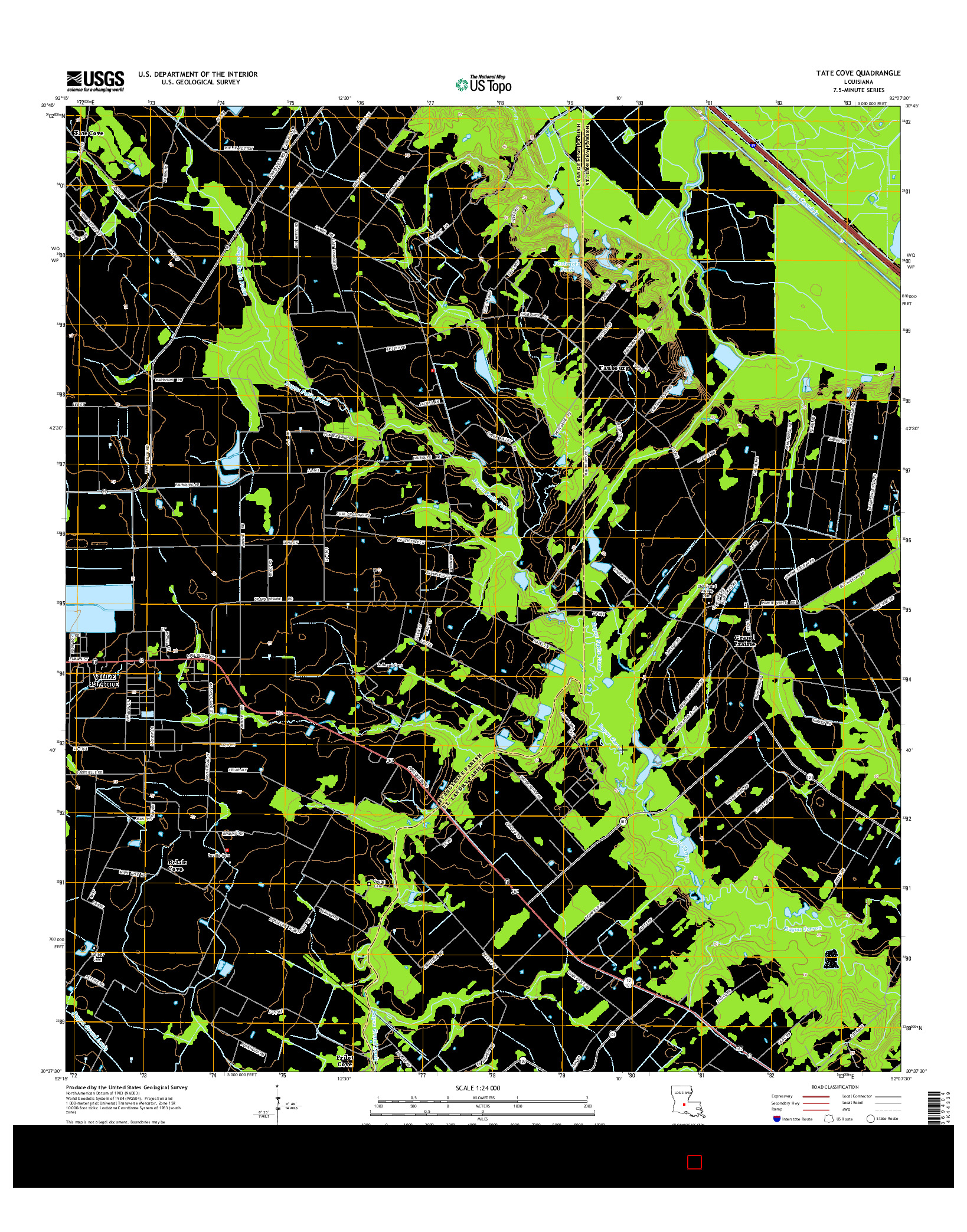 USGS US TOPO 7.5-MINUTE MAP FOR TATE COVE, LA 2015