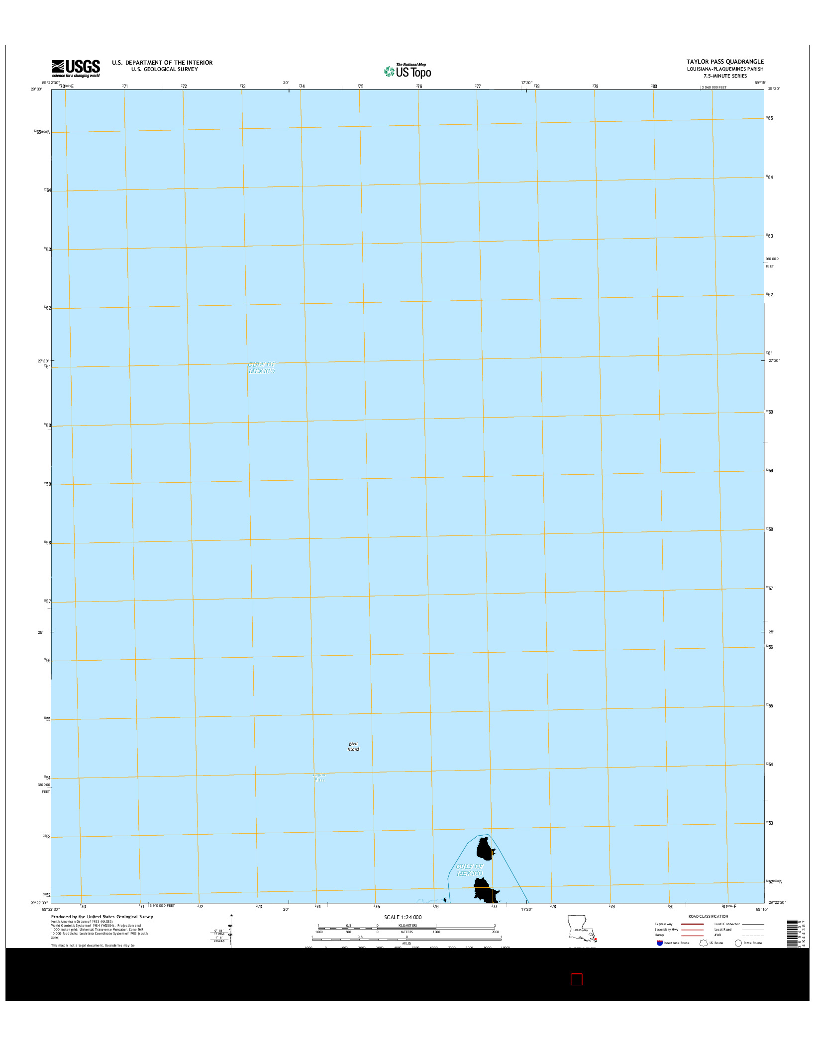 USGS US TOPO 7.5-MINUTE MAP FOR TAYLOR PASS, LA 2015