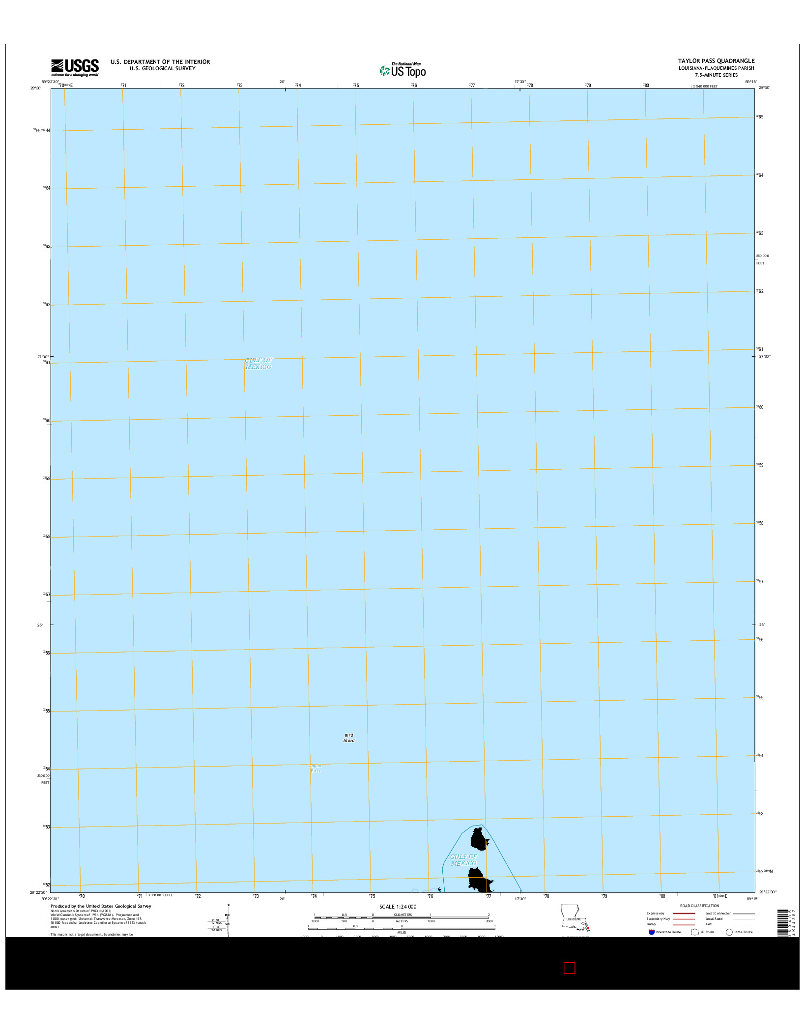 USGS US TOPO 7.5-MINUTE MAP FOR TAYLOR PASS, LA 2015