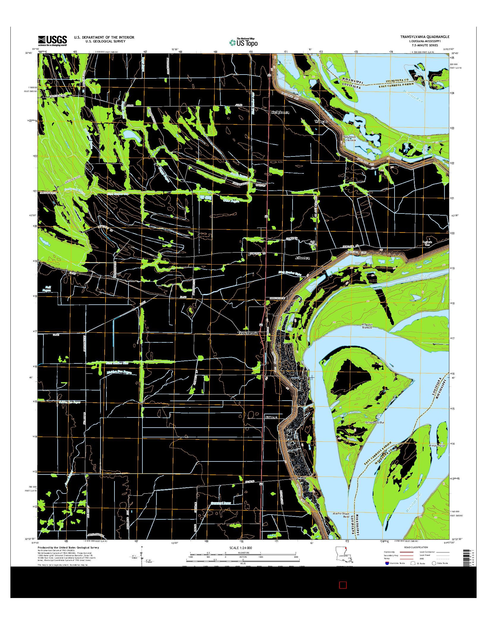 USGS US TOPO 7.5-MINUTE MAP FOR TRANSYLVANIA, LA-MS 2015