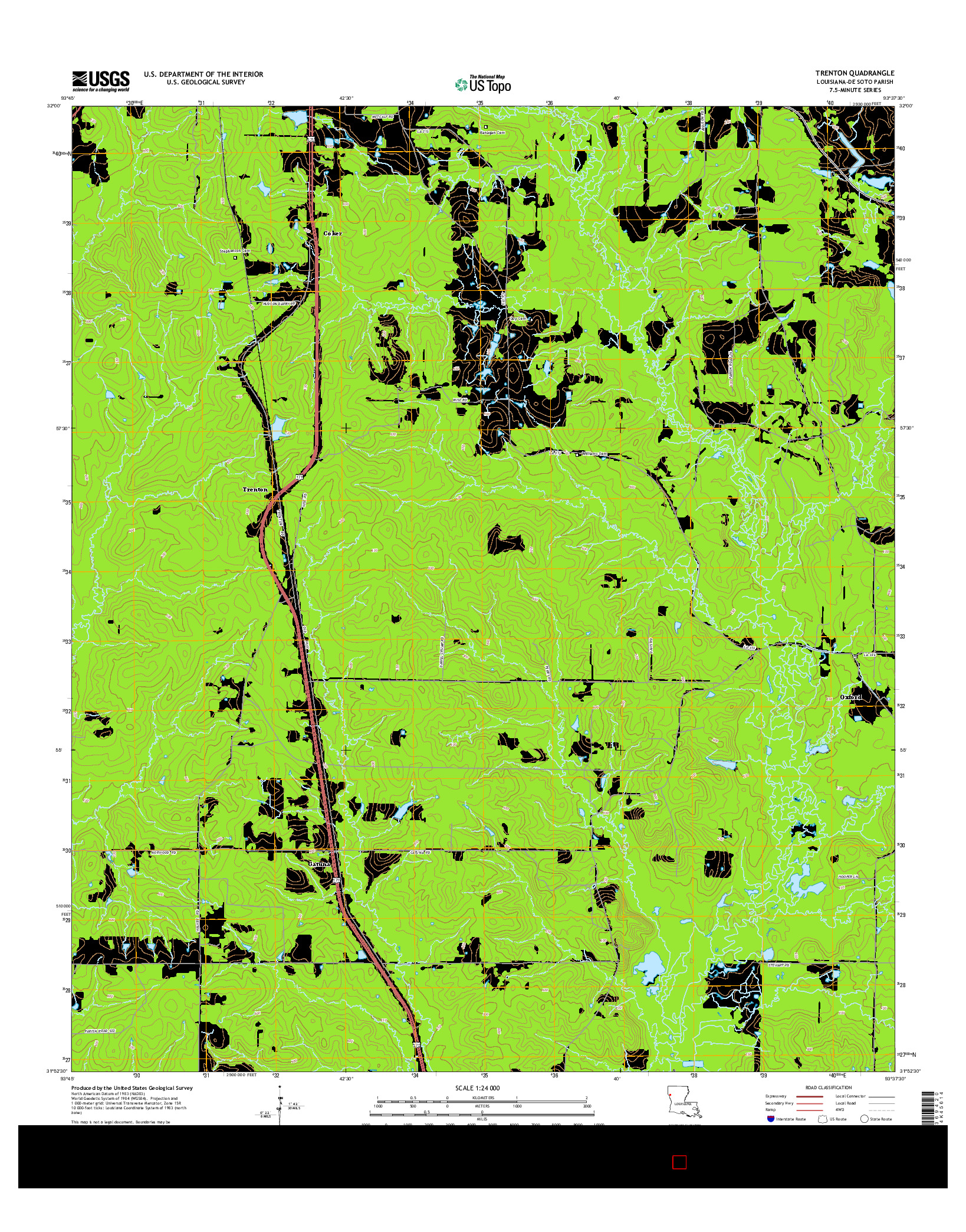 USGS US TOPO 7.5-MINUTE MAP FOR TRENTON, LA 2015