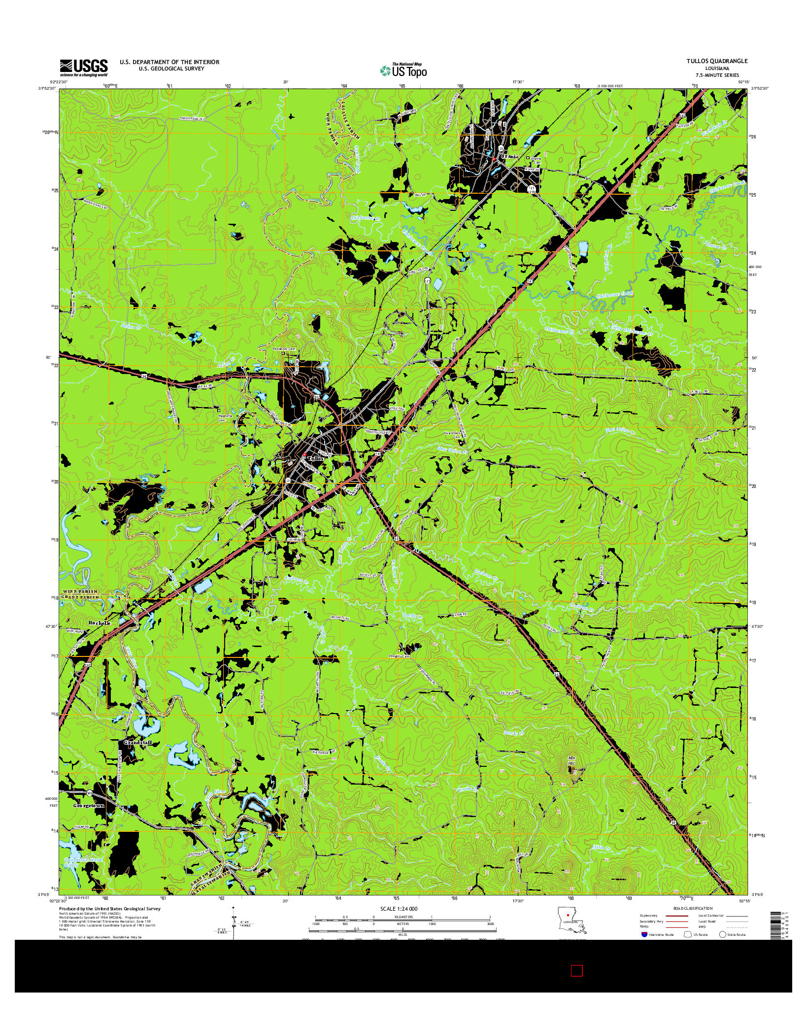 USGS US TOPO 7.5-MINUTE MAP FOR TULLOS, LA 2015